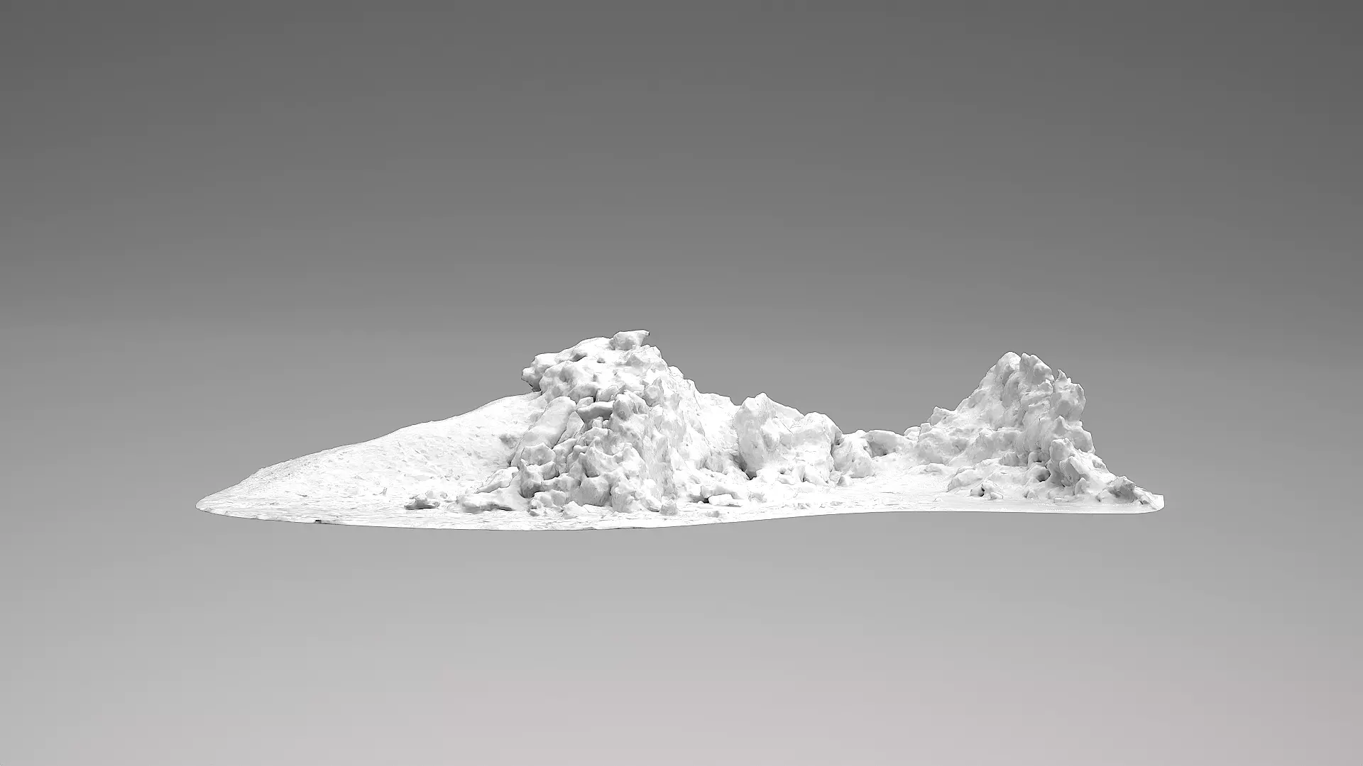 Realistic Snow Pile- Variation 2 Low-poly 3D model_6