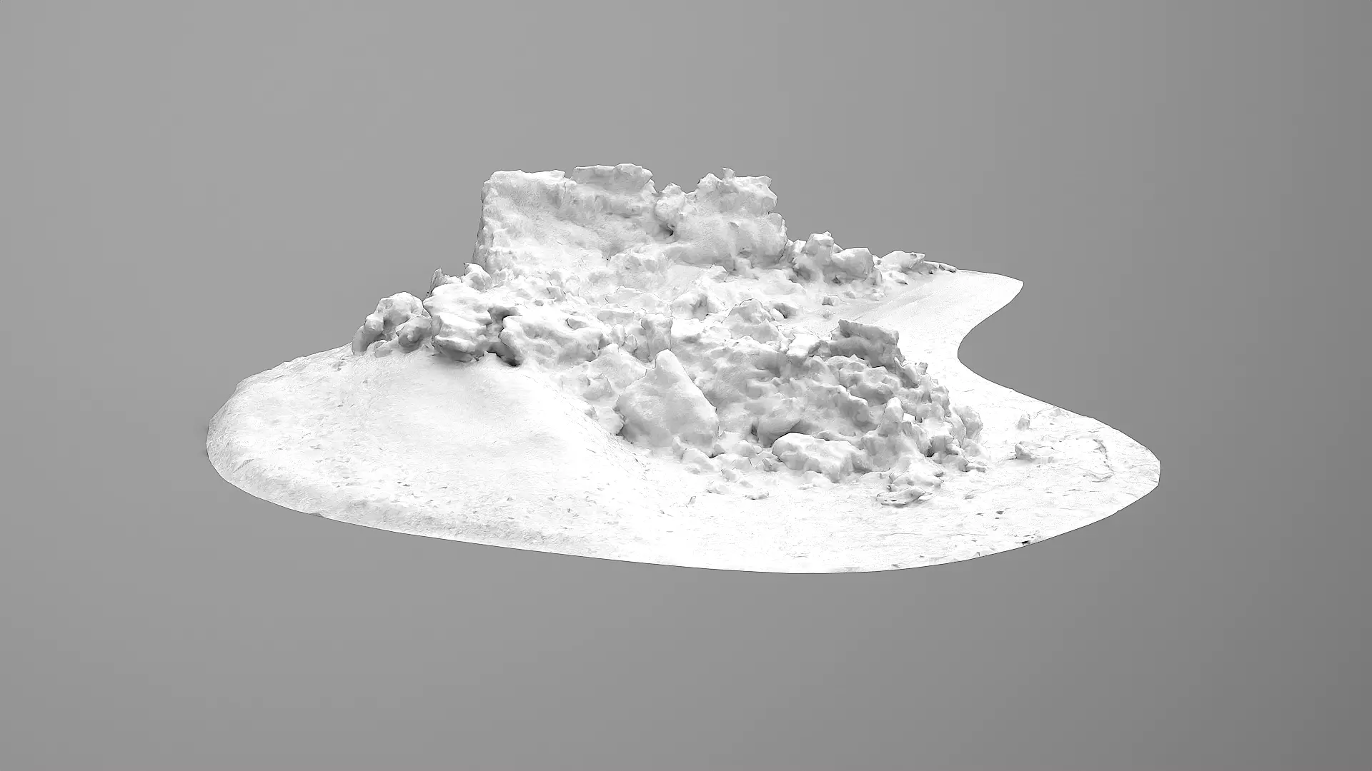 Realistic Snow Pile- Variation 2 Low-poly 3D model_3