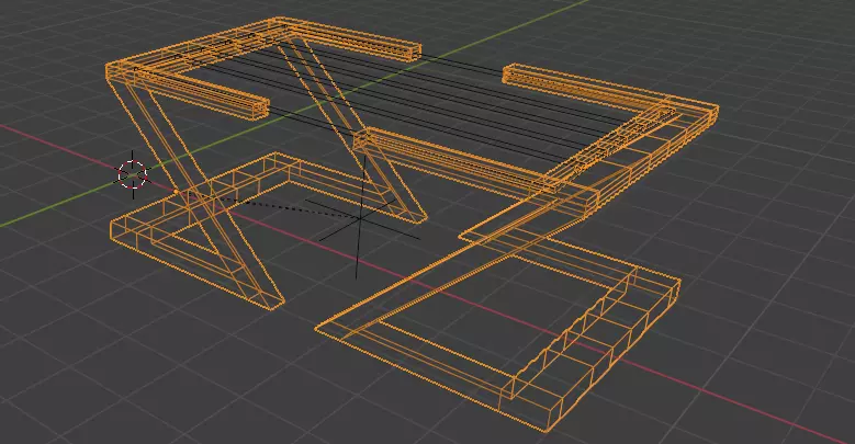 Low-Poly Modern Wooden Table with Glass Top-Table Design 02 Low-poly 3D model_6