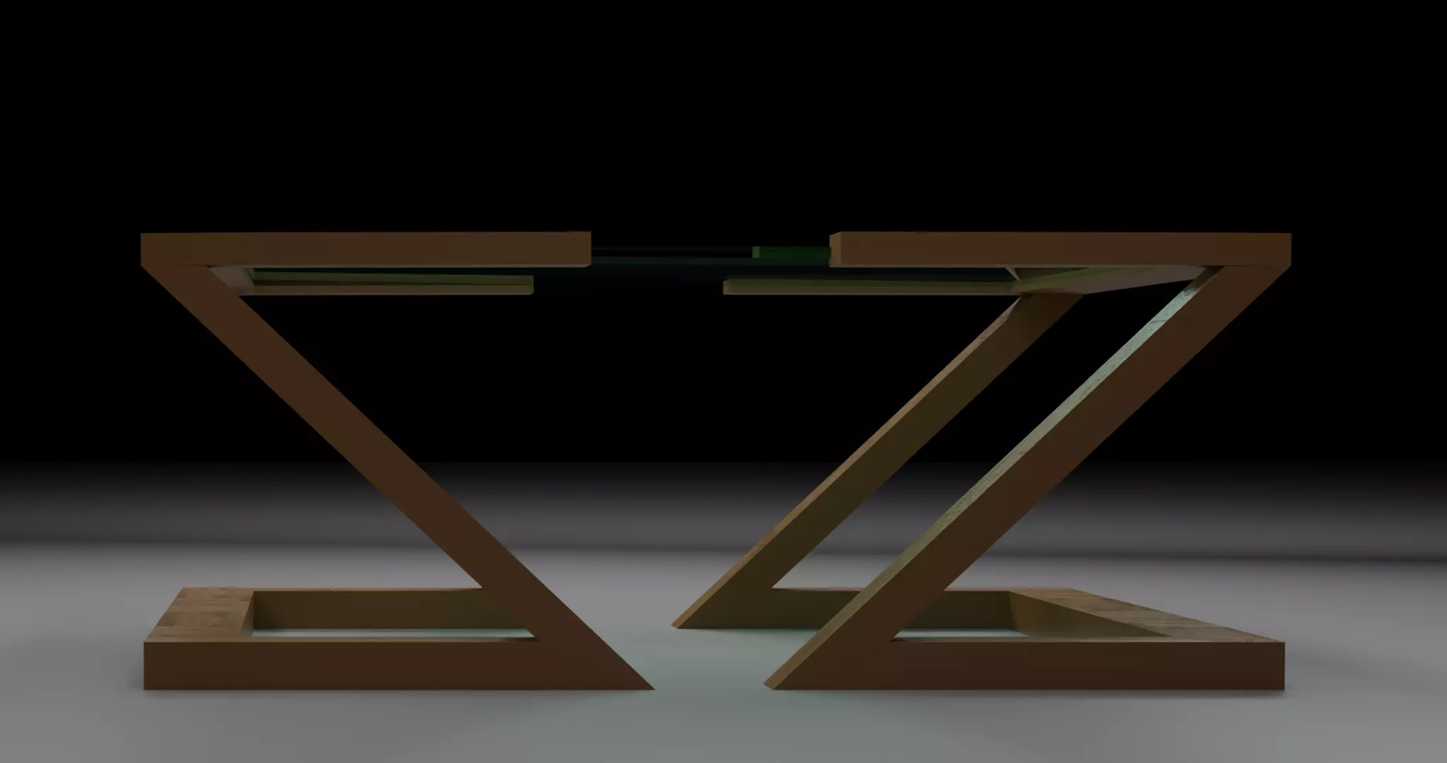 Low-Poly Modern Wooden Table with Glass Top-Table Design 02 Low-poly 3D model_5