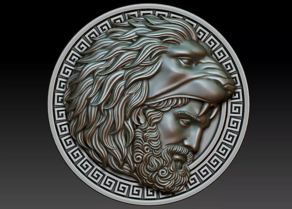 Hercules With Lion Helmet 3D print model_0