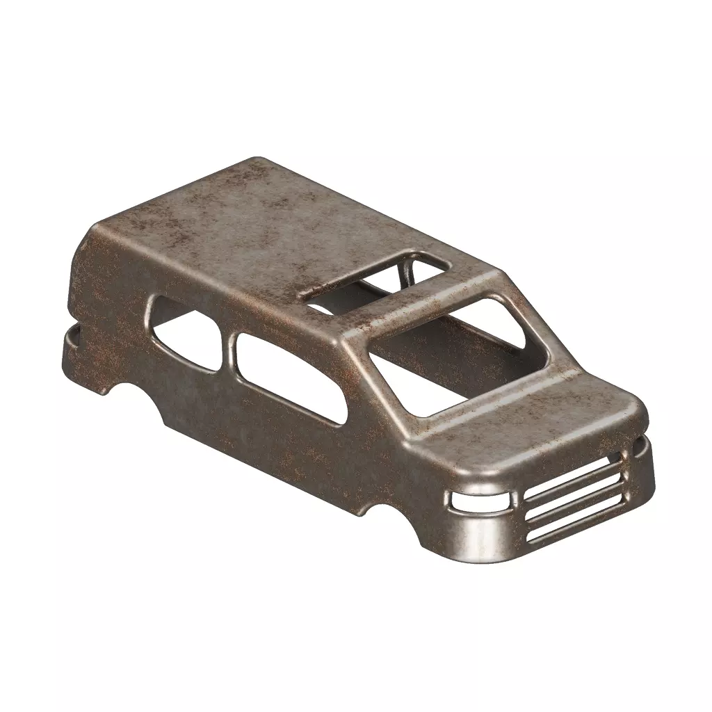 Rusty Passenger Car Frame 3D model