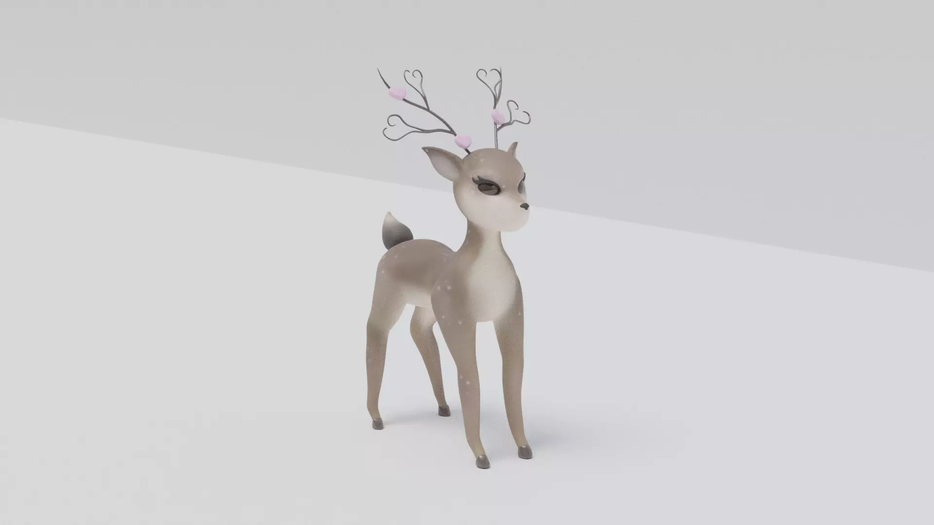 Cute deer Low-poly 3D model