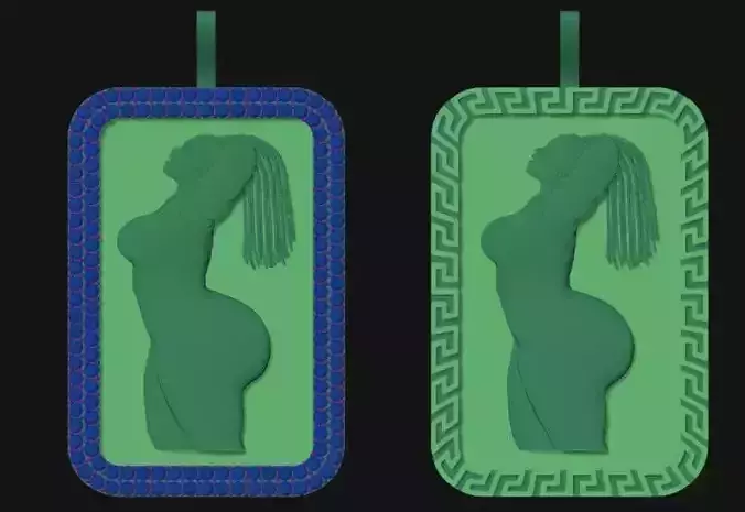 Hip Hop Lady Pendant 3D print model