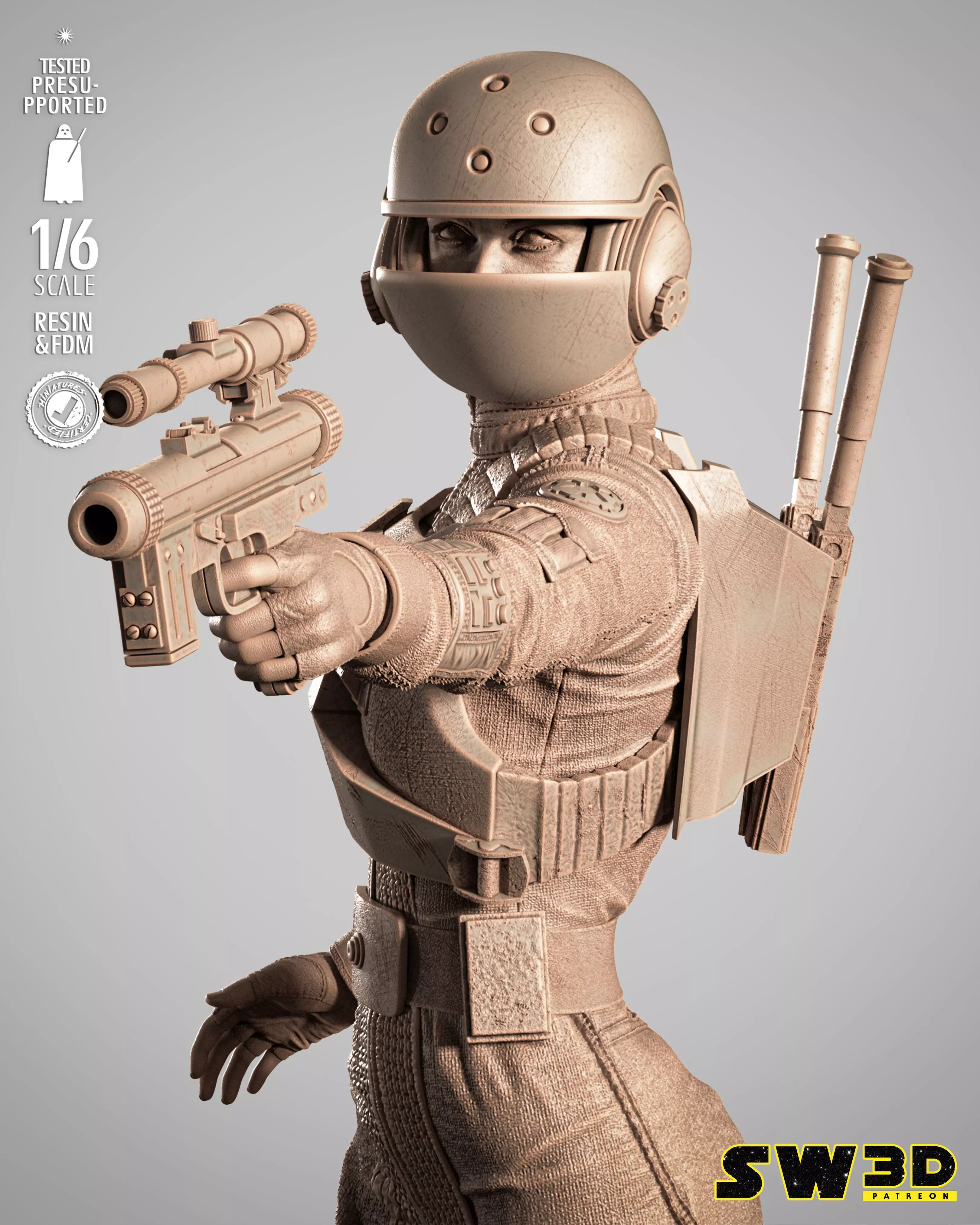 STAR WARS Jyn Erso Sculpture 3D print model_1