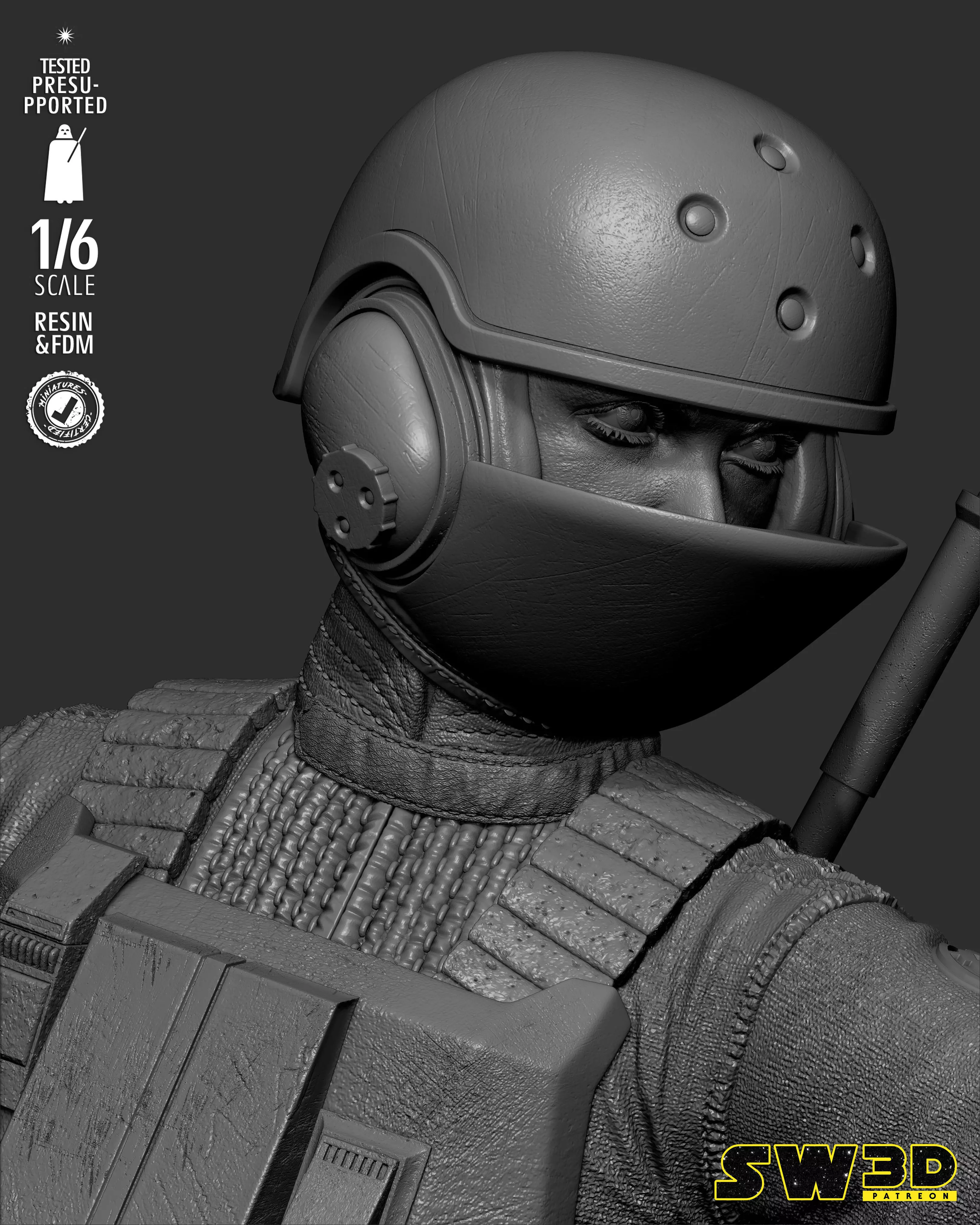 STAR WARS Jyn Erso Sculpture 3D print model_58