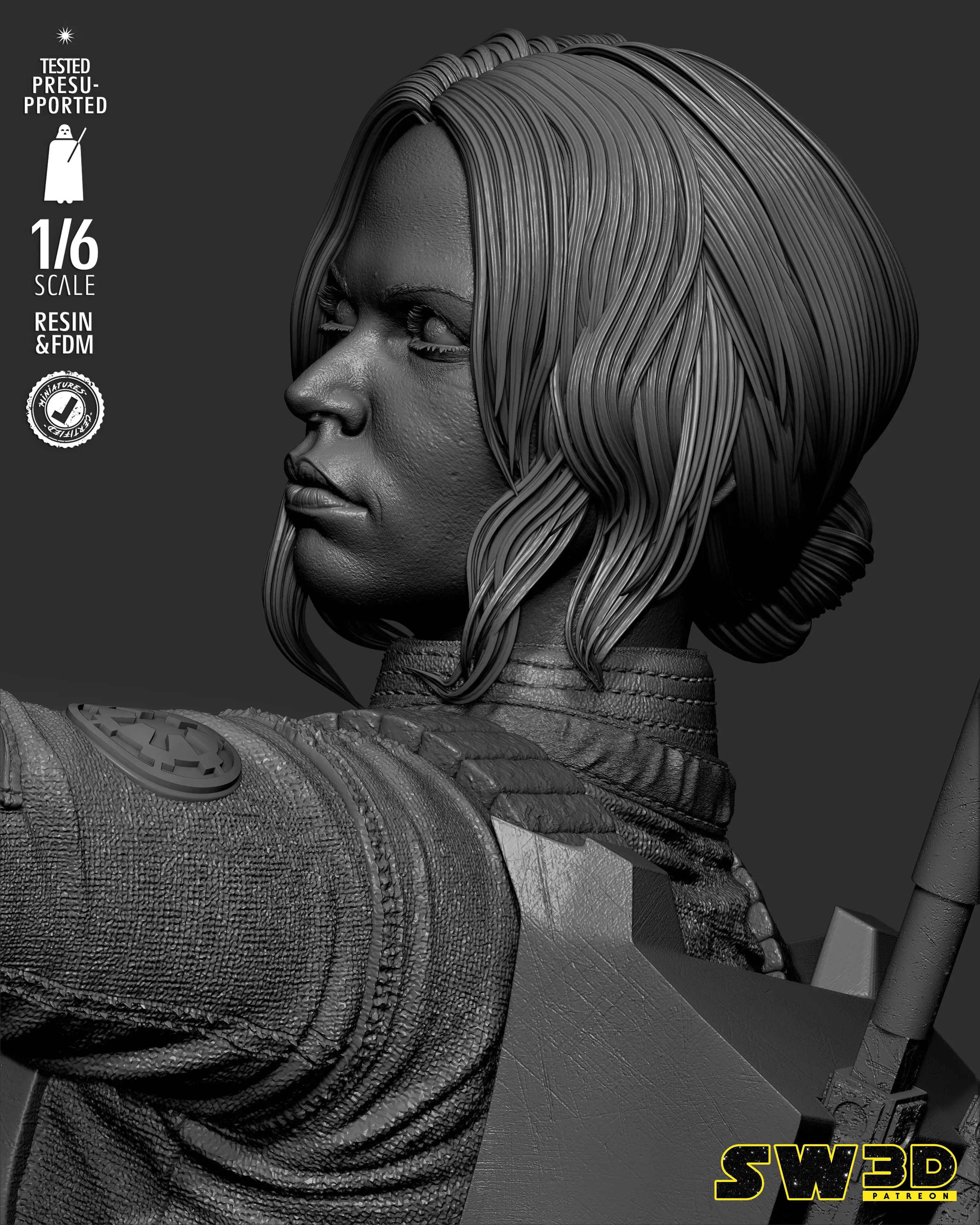 STAR WARS Jyn Erso Sculpture 3D print model_43