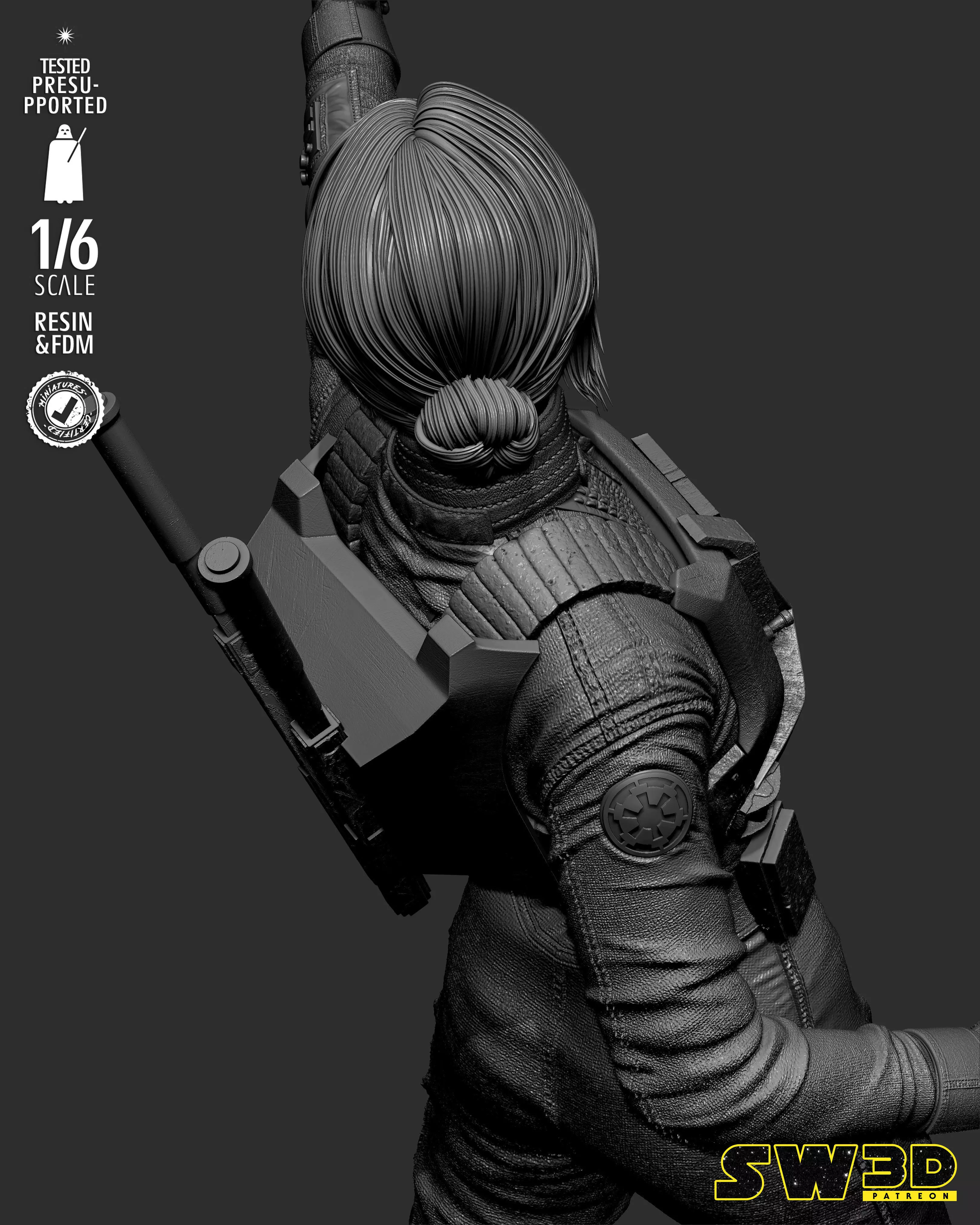 STAR WARS Jyn Erso Sculpture 3D print model_35