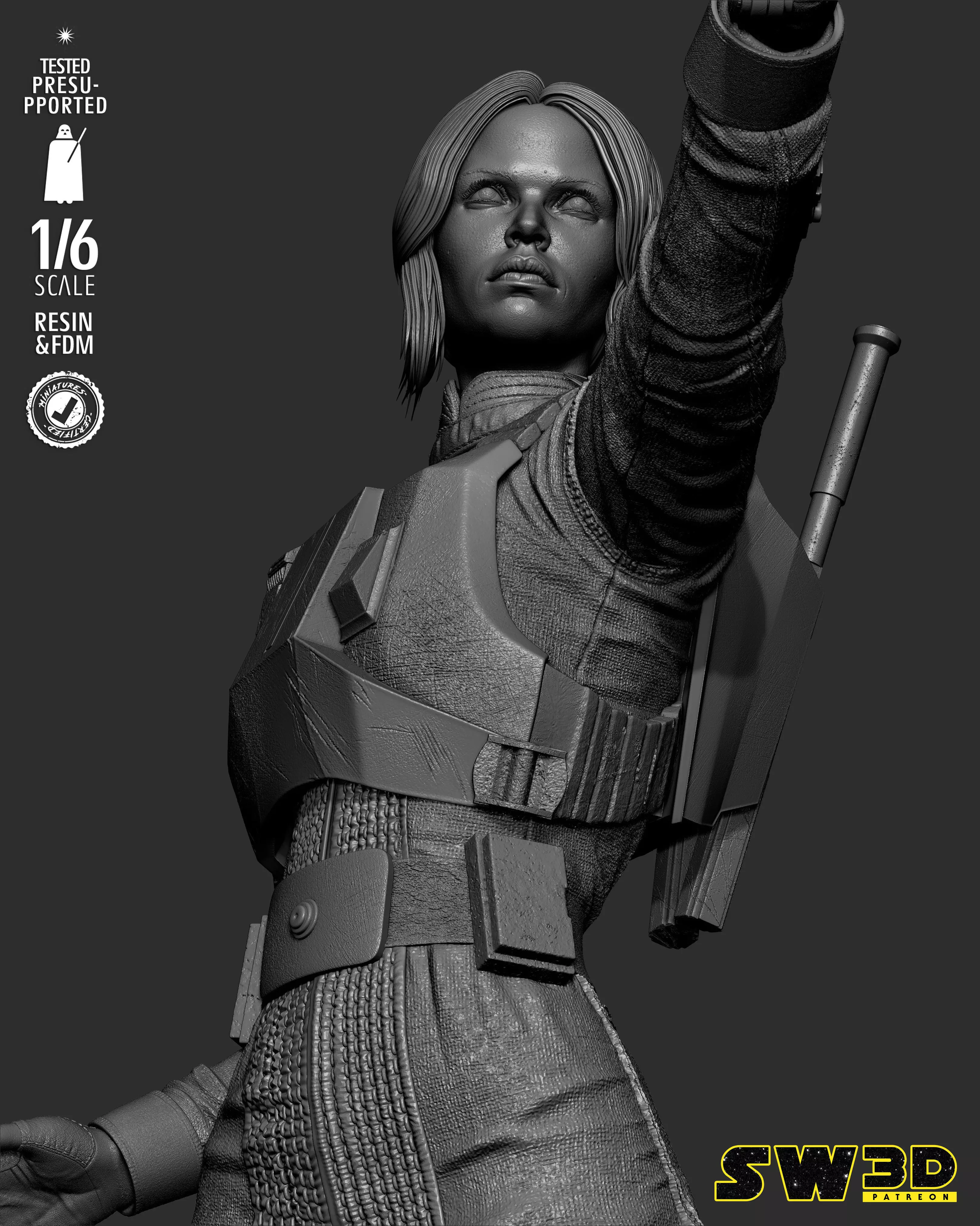 STAR WARS Jyn Erso Sculpture 3D print model_42