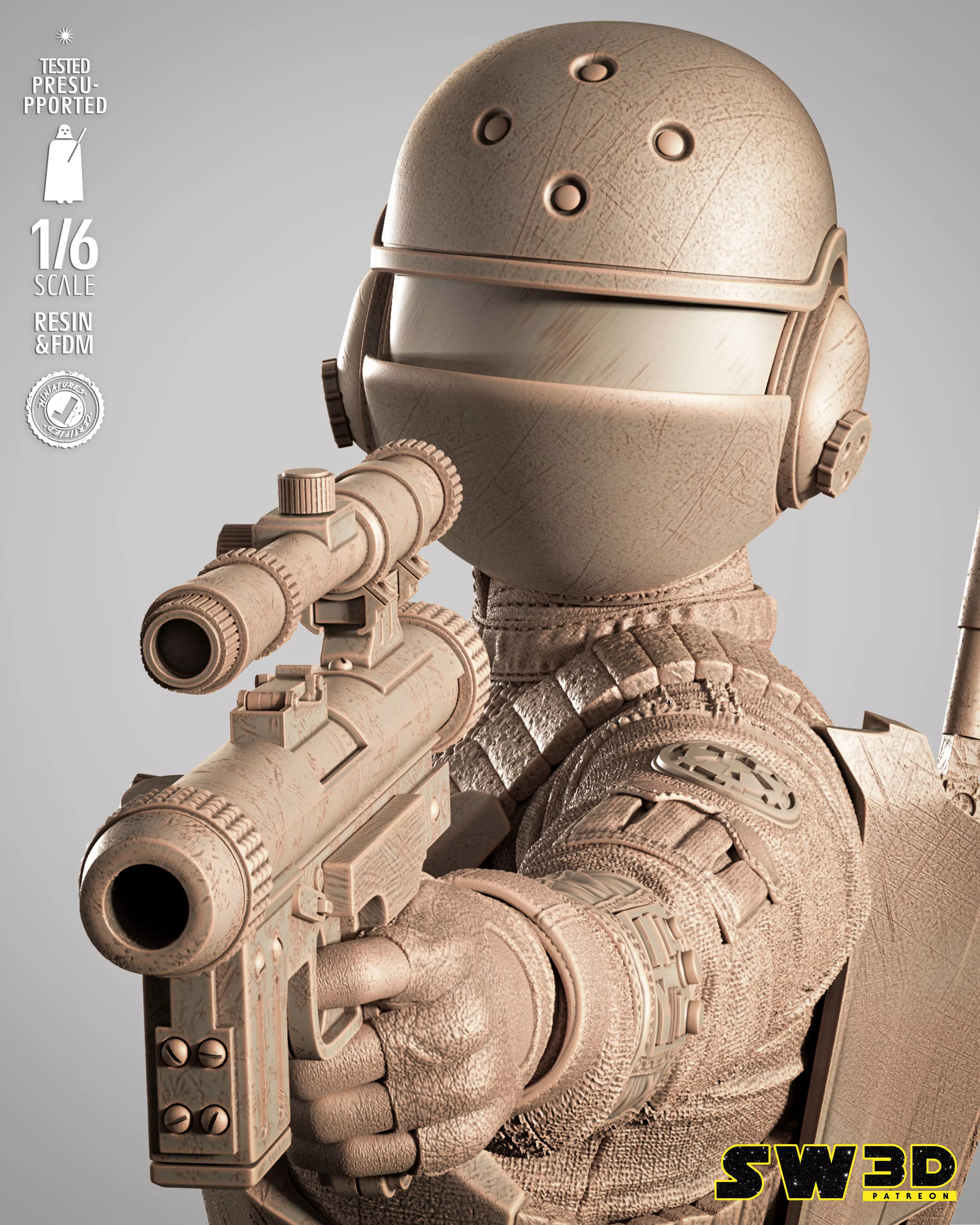 STAR WARS Jyn Erso Sculpture 3D print model_5