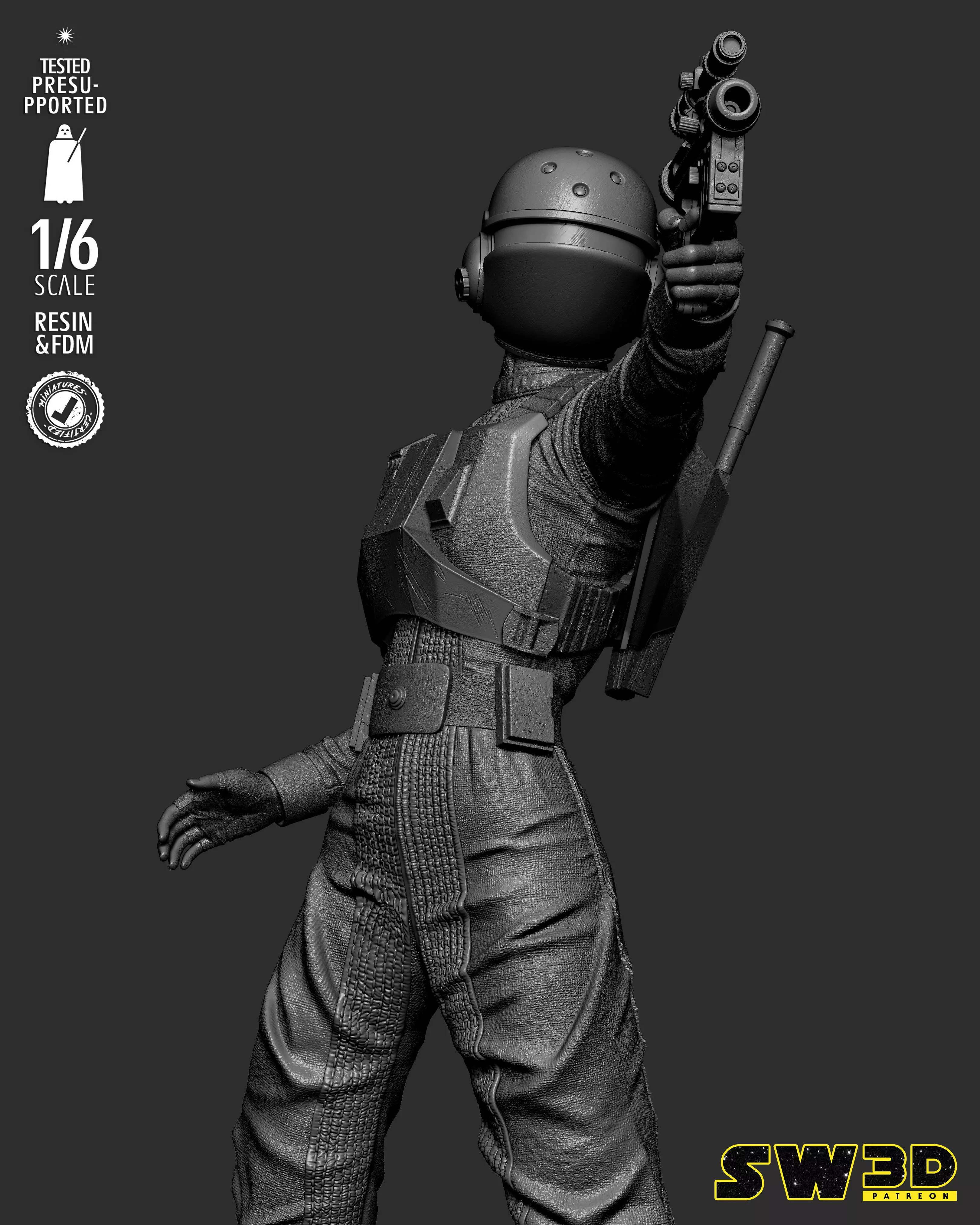 STAR WARS Jyn Erso Sculpture 3D print model_38