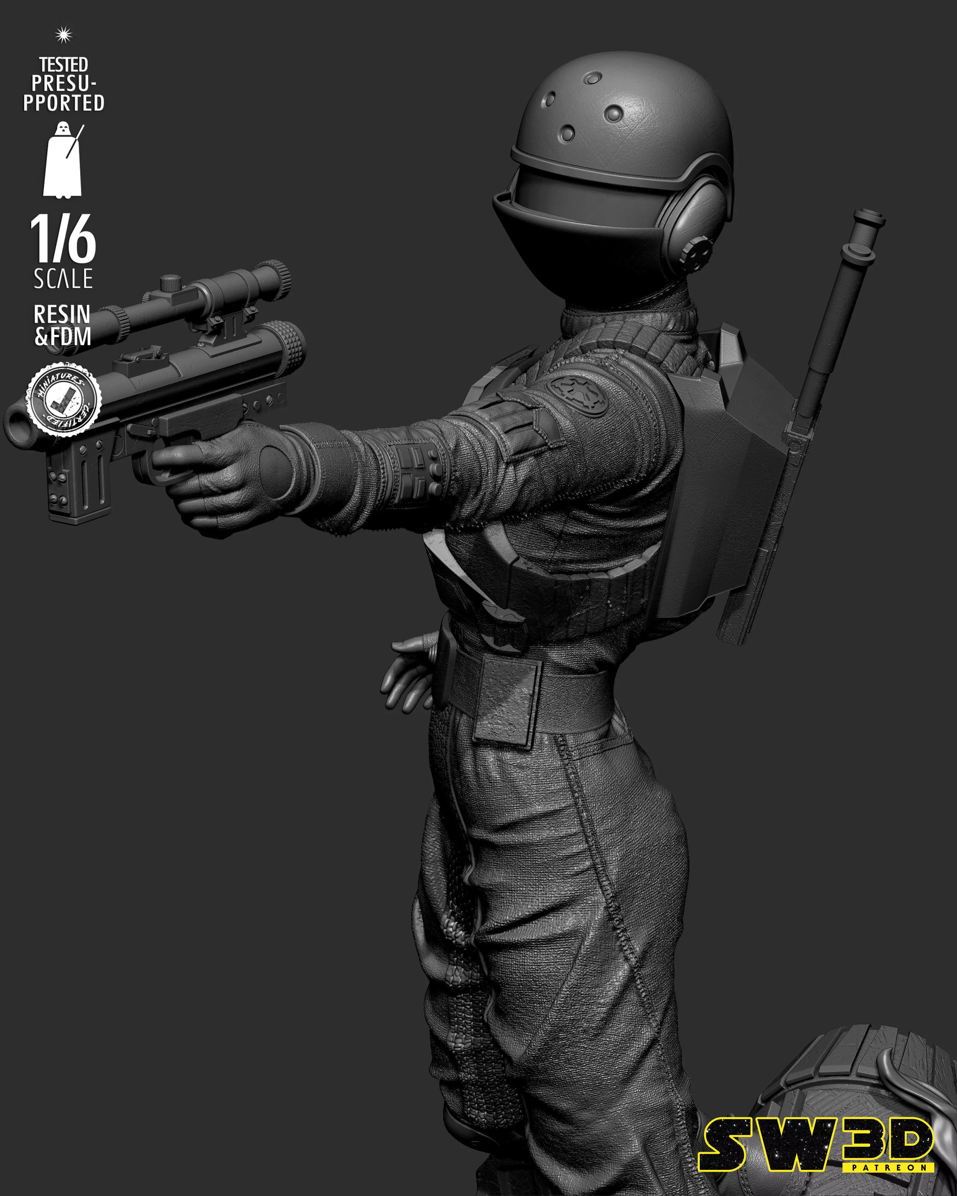 STAR WARS Jyn Erso Sculpture 3D print model_19