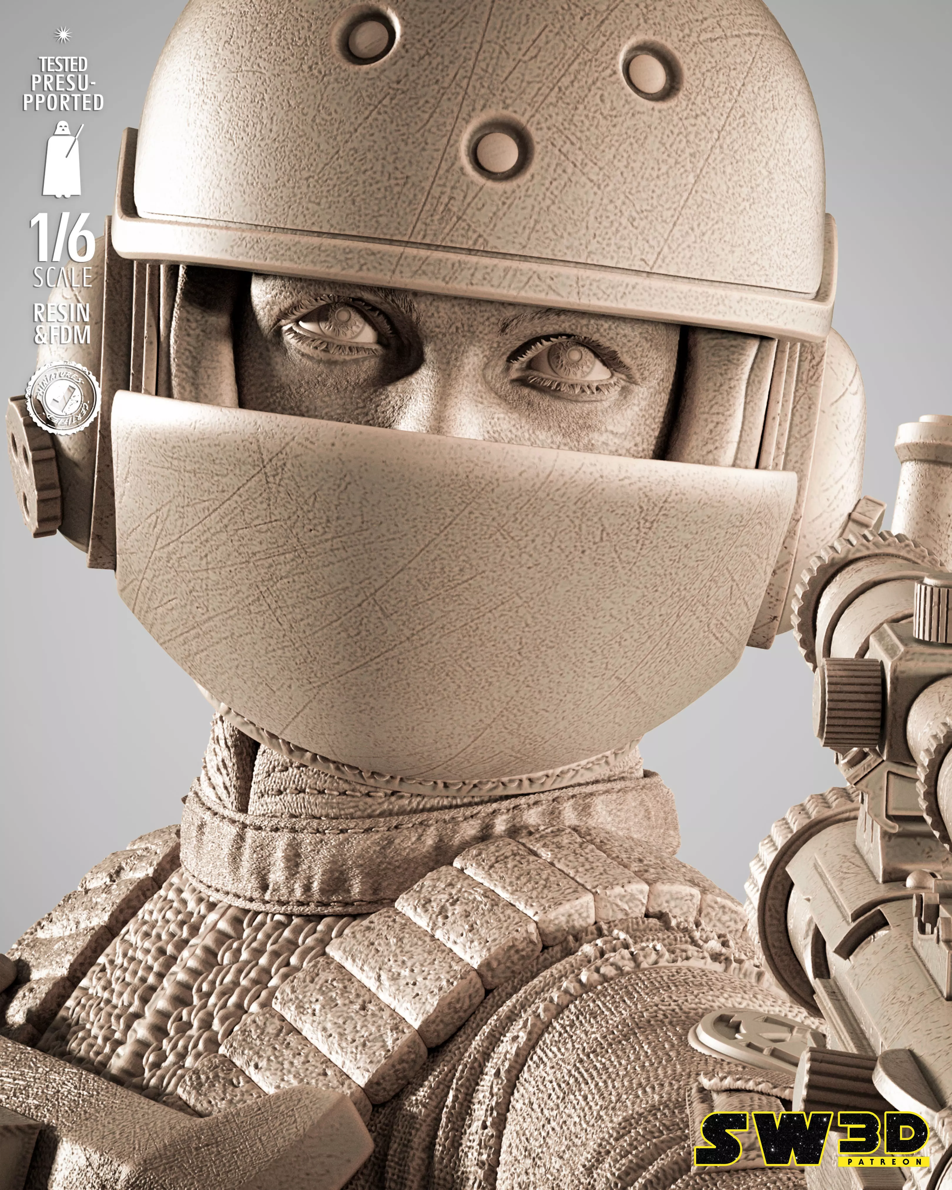 STAR WARS Jyn Erso Sculpture 3D print model_8