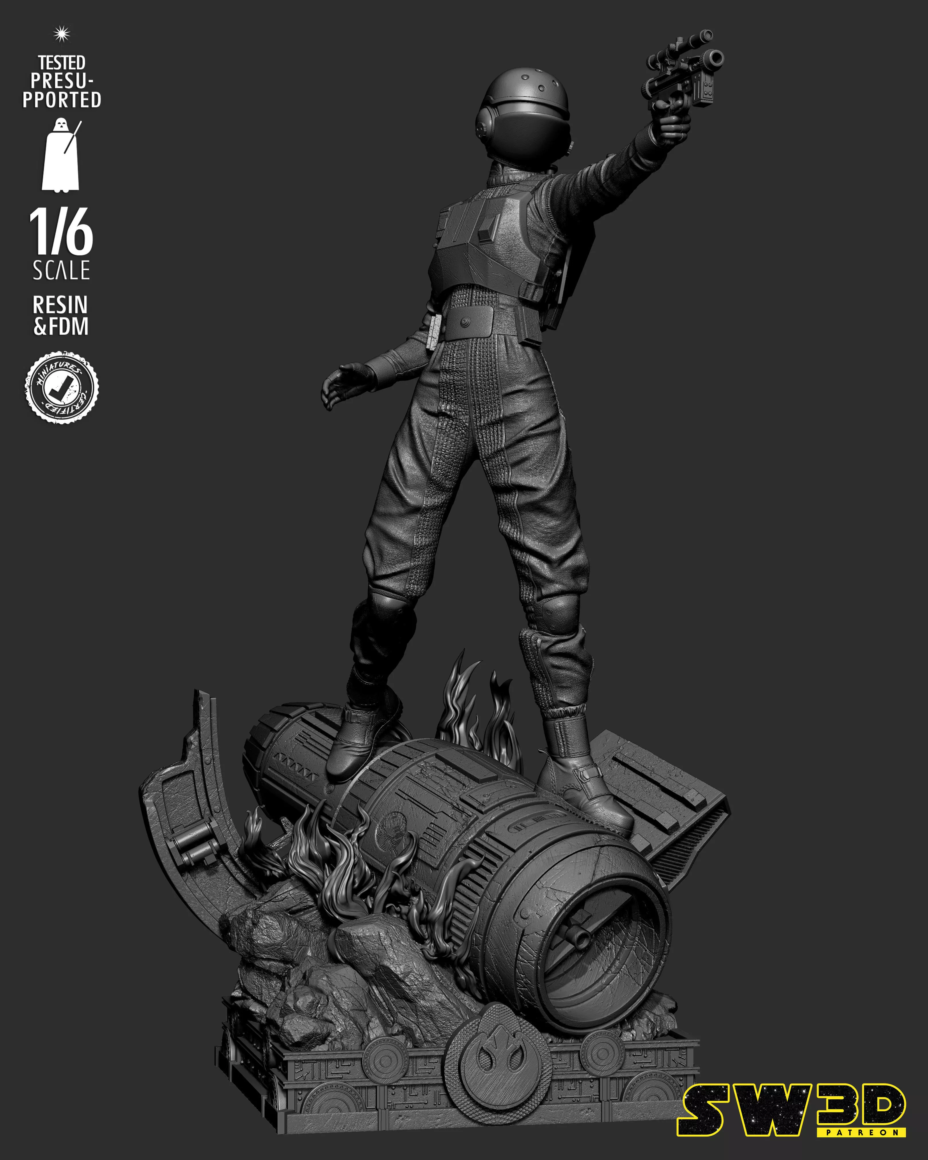 STAR WARS Jyn Erso Sculpture 3D print model_30