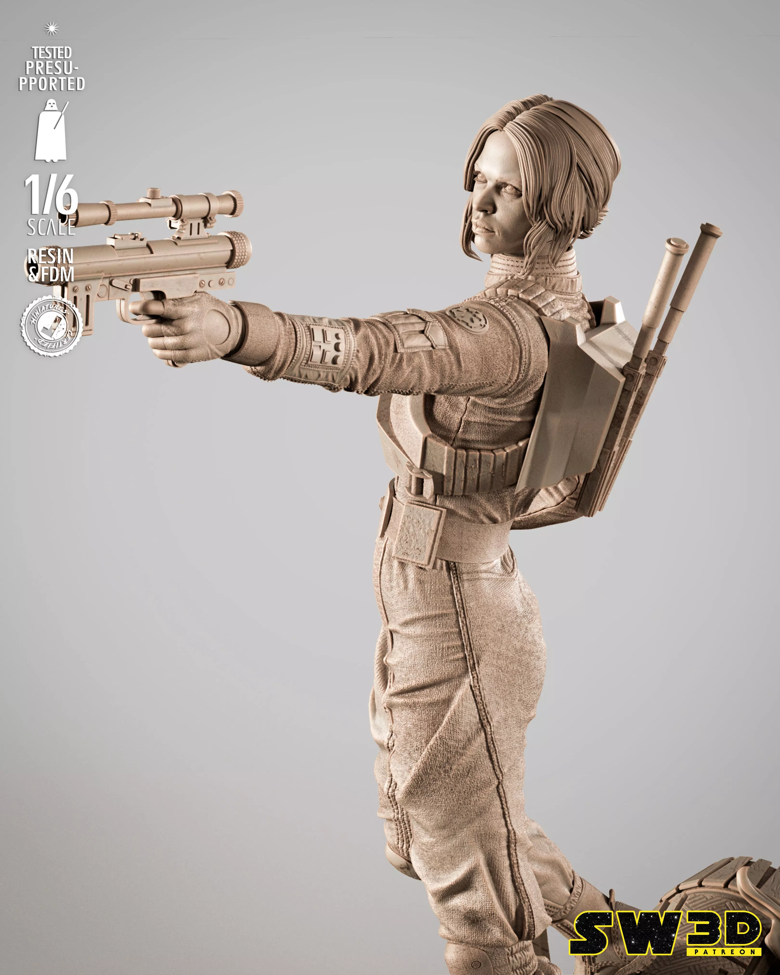STAR WARS Jyn Erso Sculpture 3D print model_12