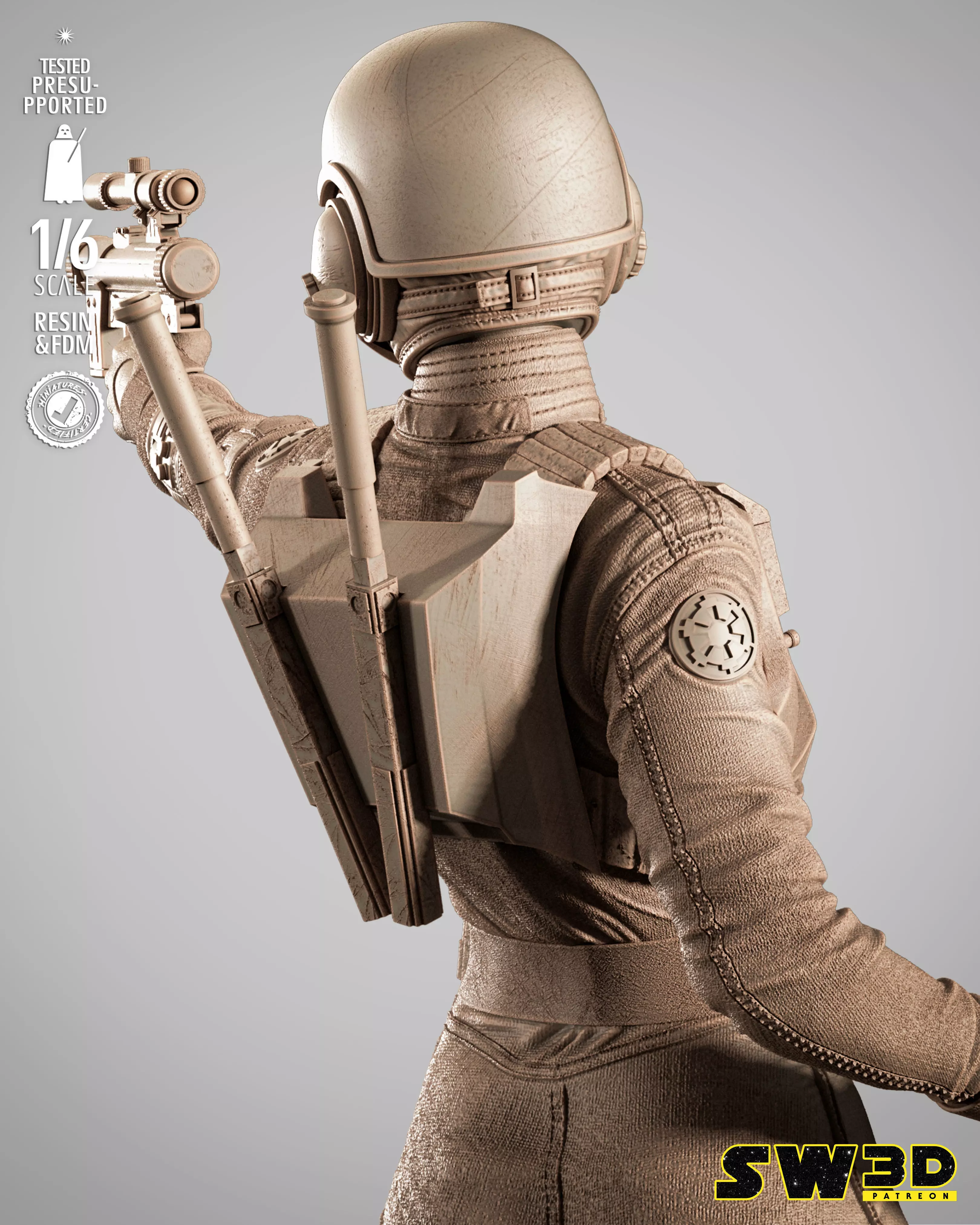 STAR WARS Jyn Erso Sculpture 3D print model_10
