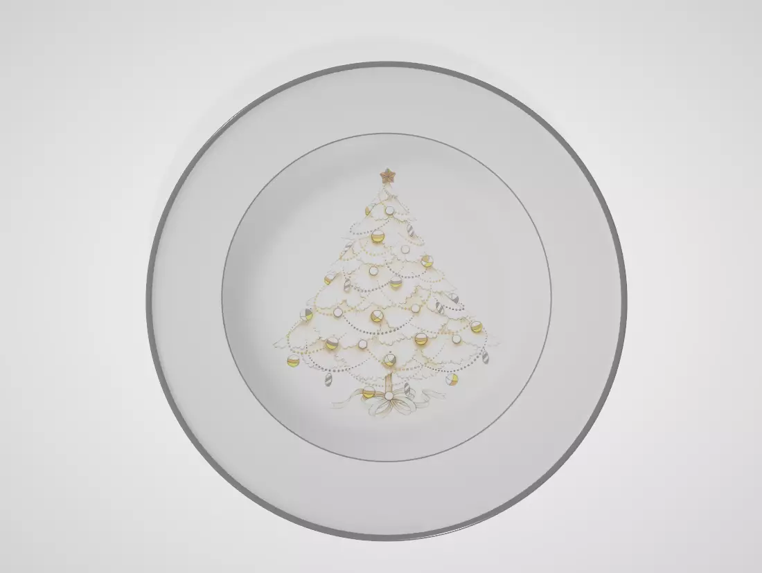 Noritake Palace Christmas Platinum Decorative Plates Low-poly 3D model