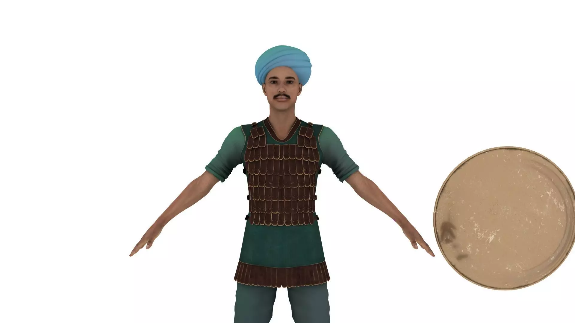 Realistic indian historical soilder 3D model_1