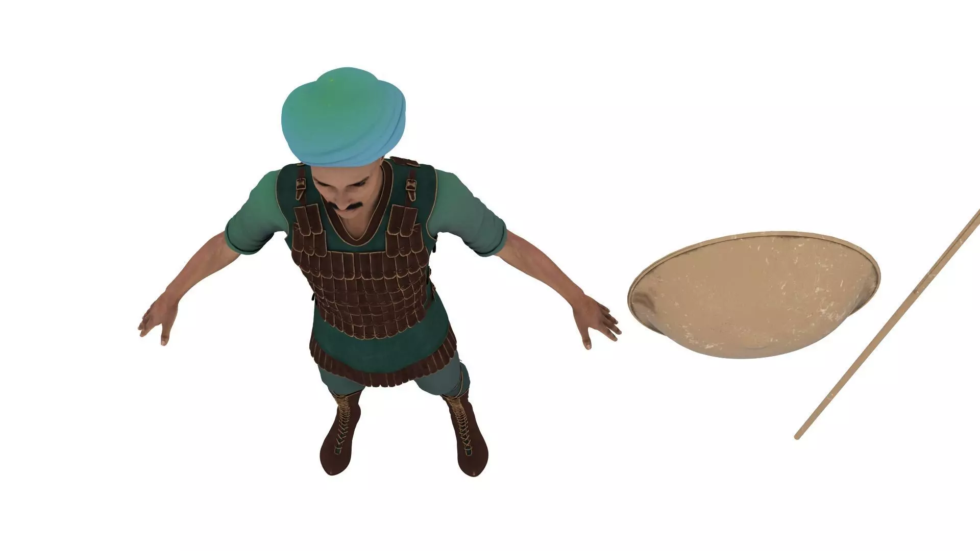 Realistic indian historical soilder 3D model_6