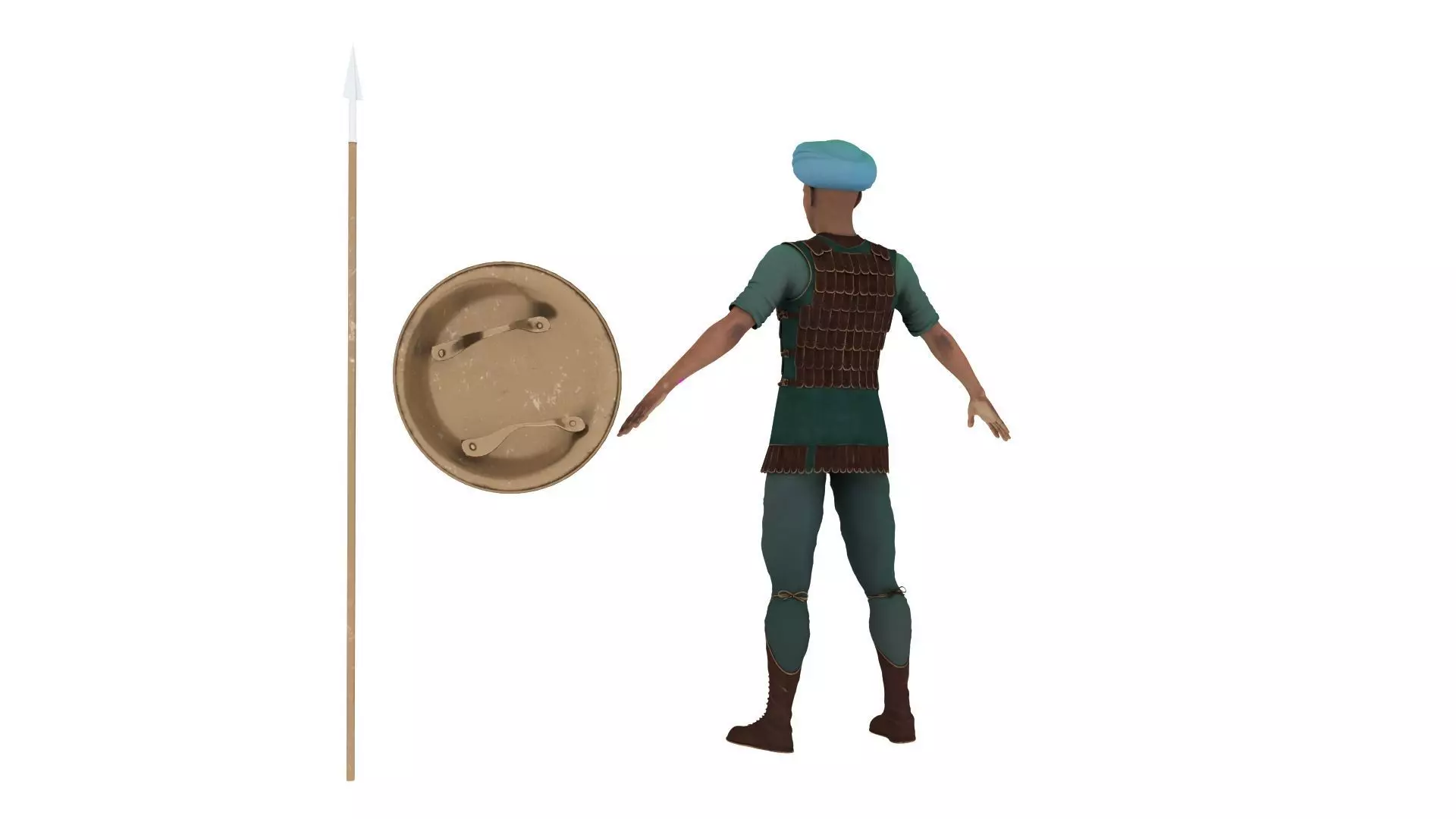 Realistic indian historical soilder 3D model_4