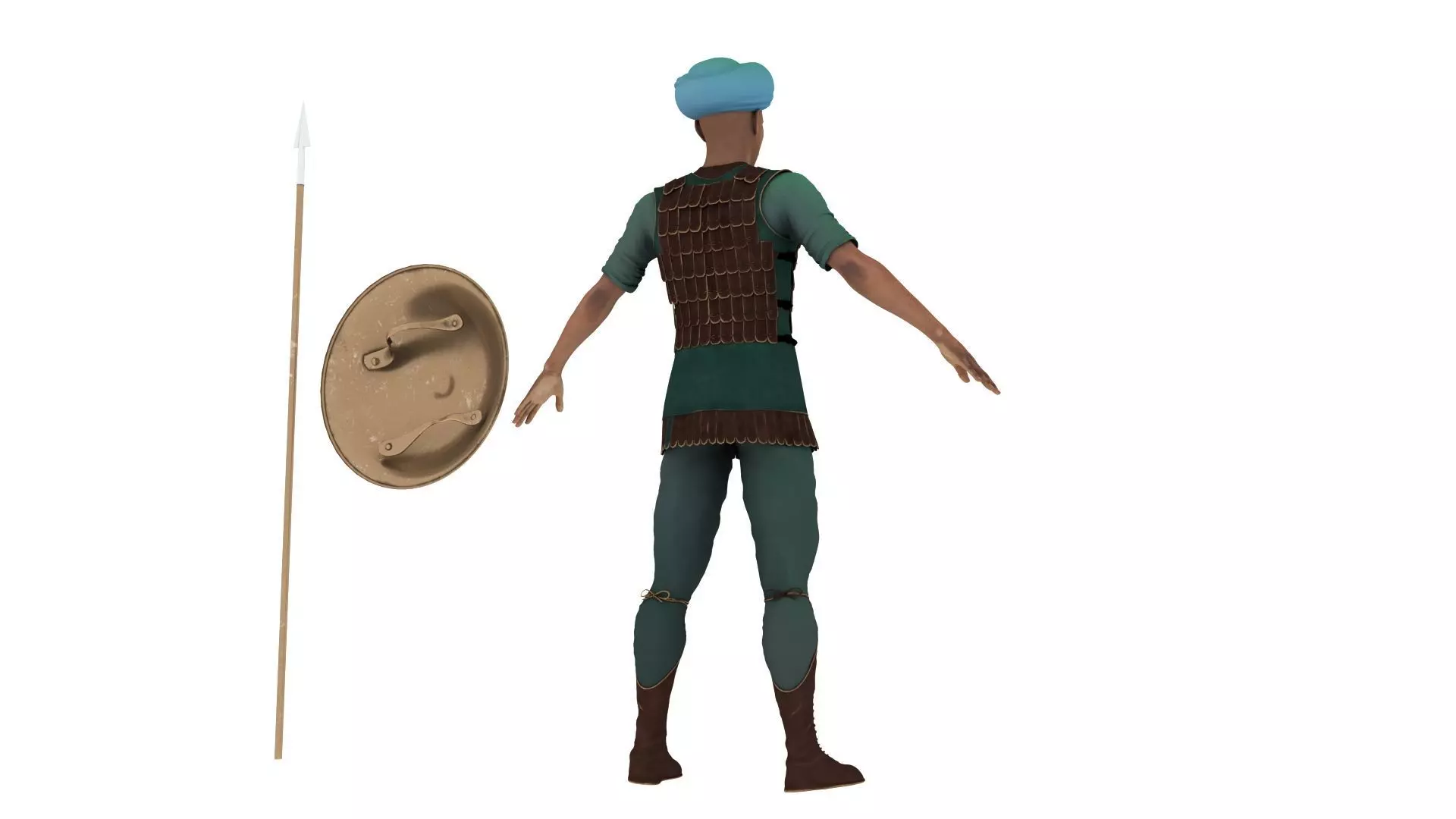 Realistic indian historical soilder 3D model_5