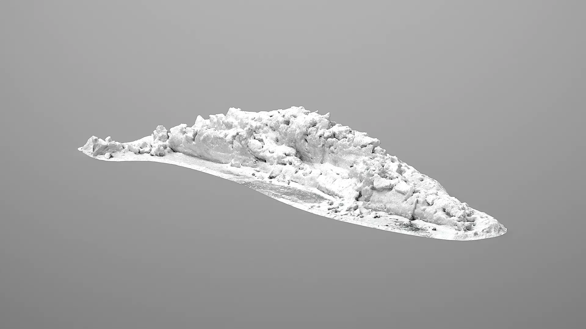 Realistic Snow Pile- Variation 3 Low-poly 3D model_1