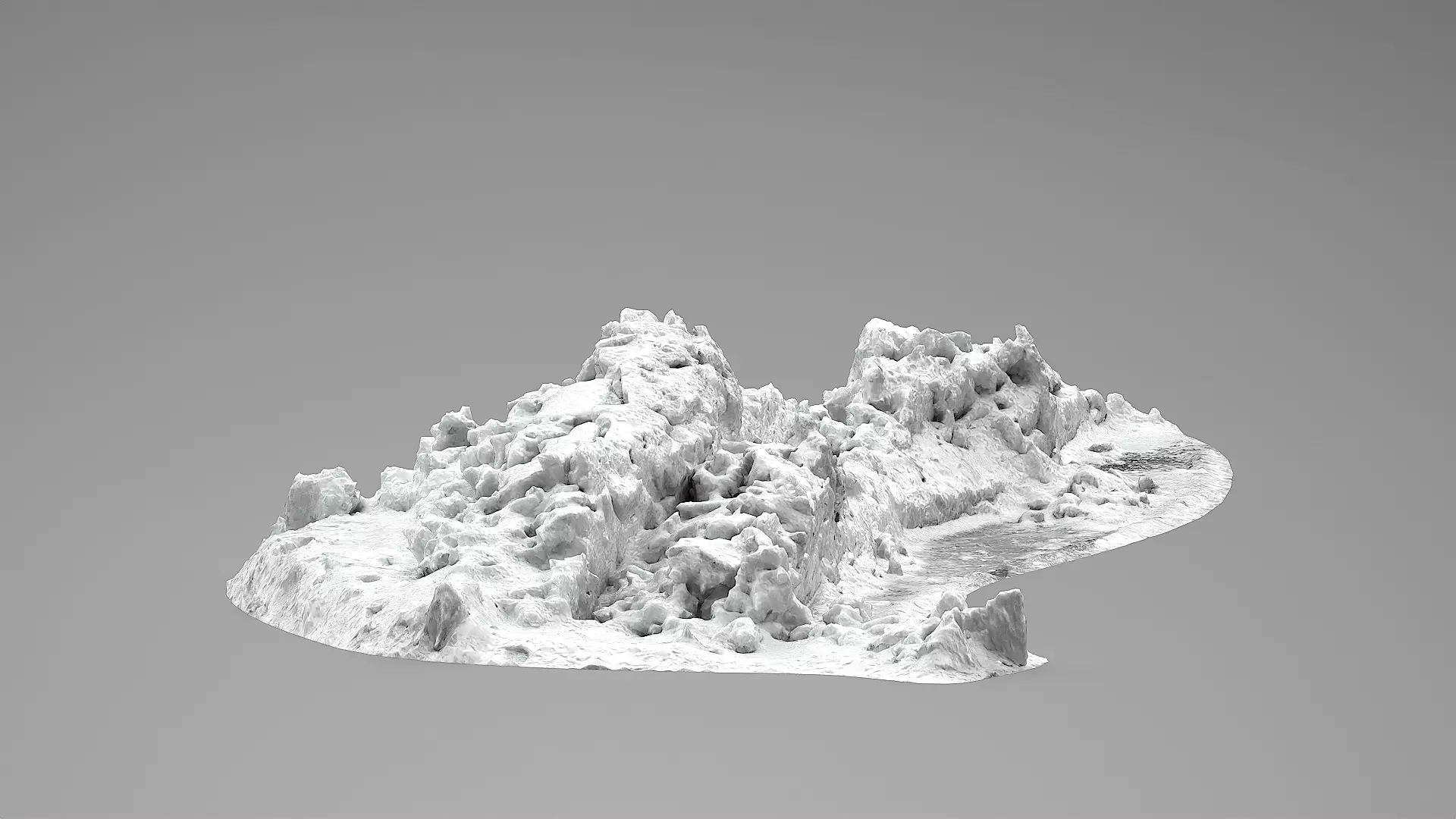 Realistic Snow Pile- Variation 3 Low-poly 3D model_3