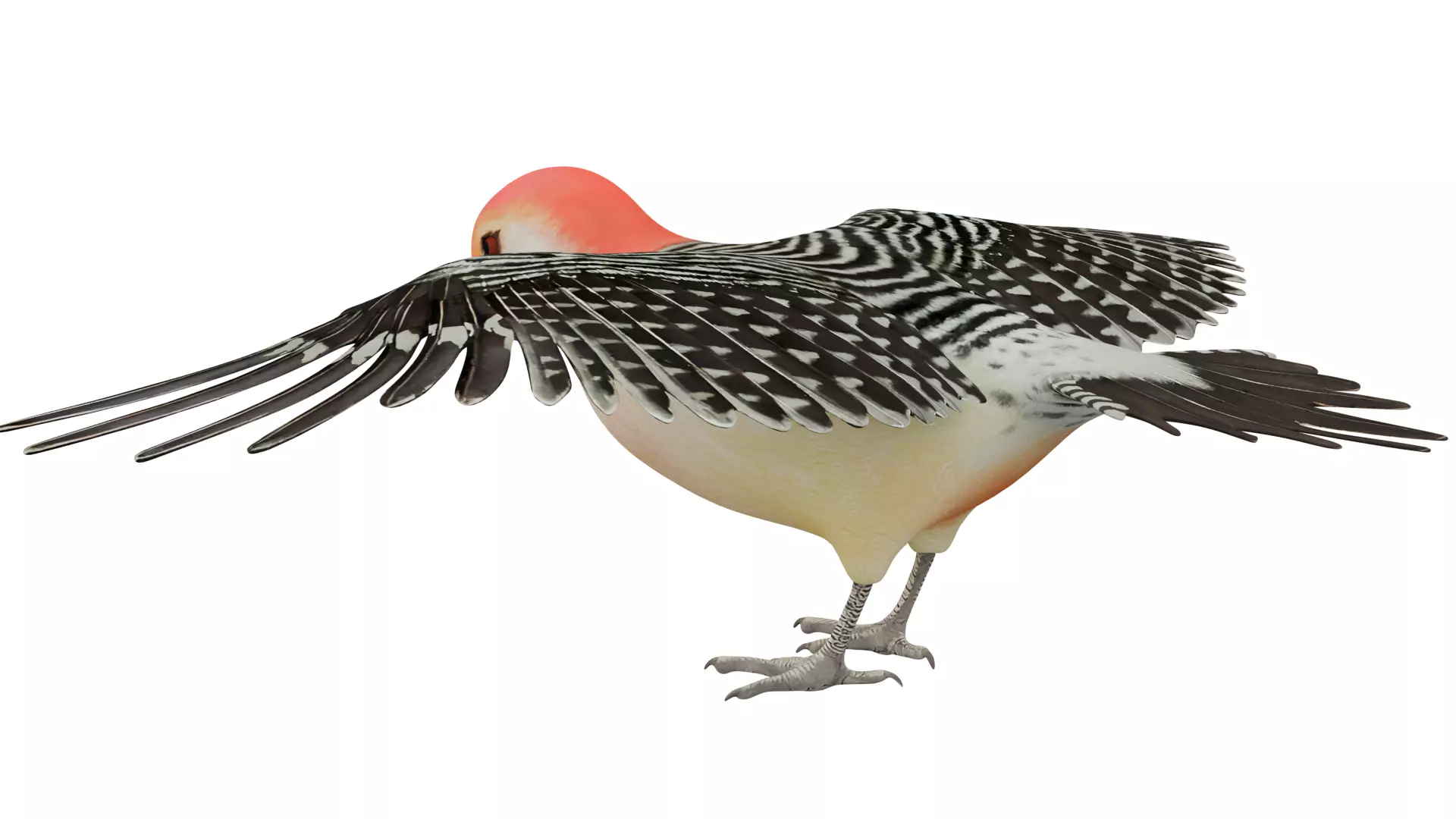 Red Bellied Woodpecker 3D model_2