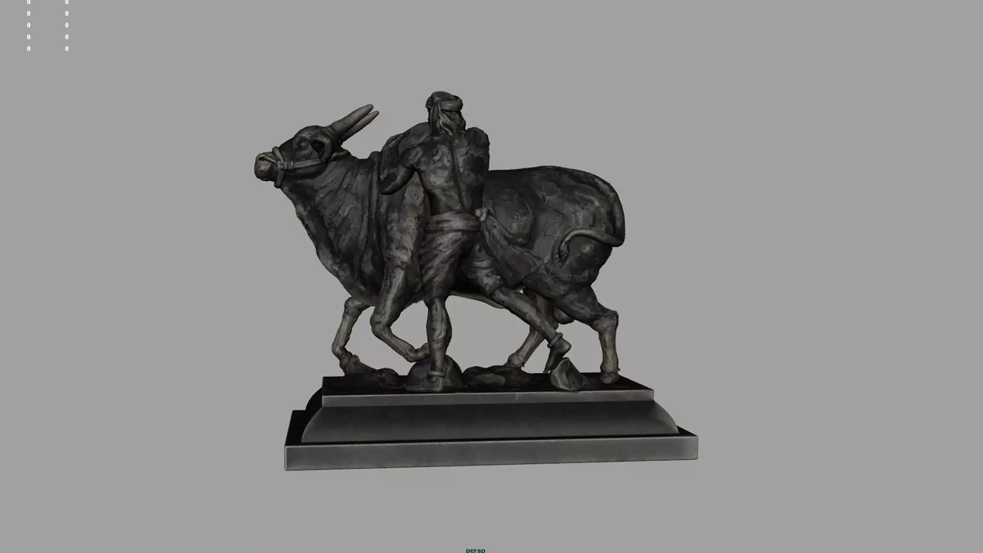 jallikattu sculpture statue 3D model_8