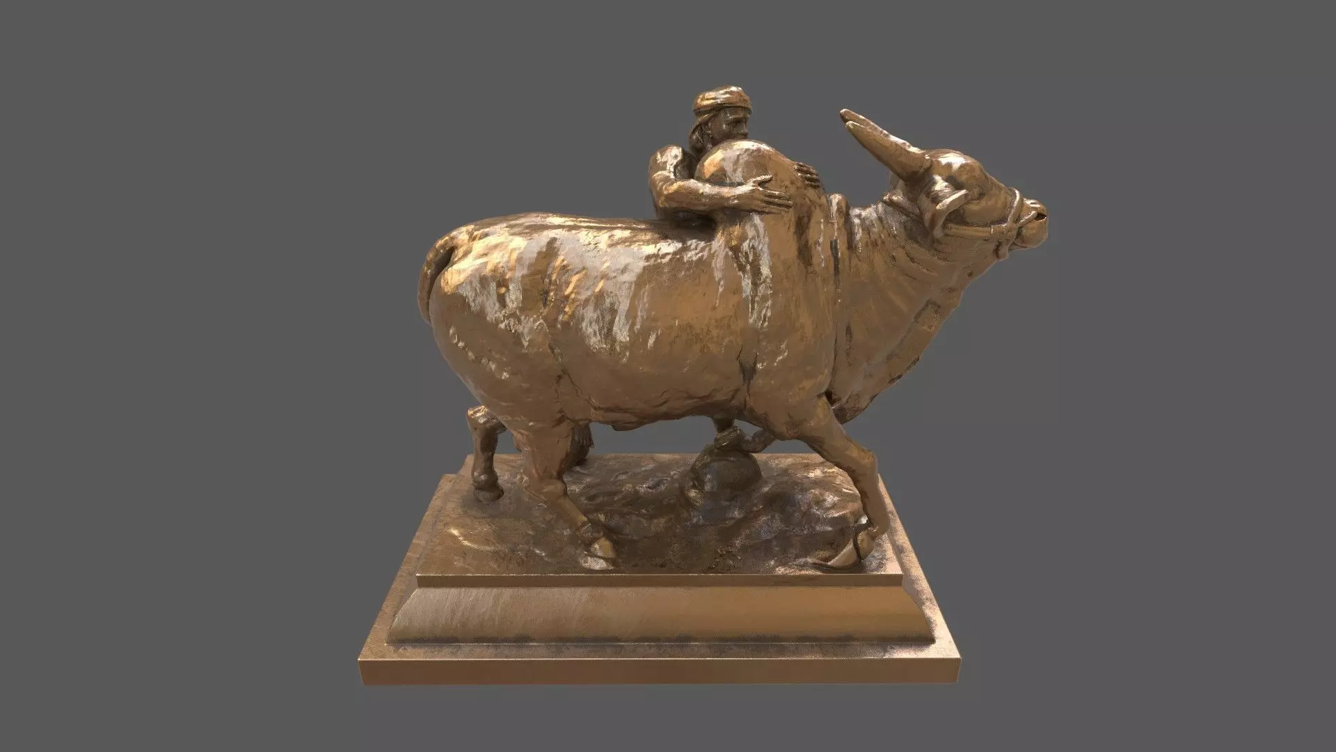 jallikattu sculpture statue 3D model_0