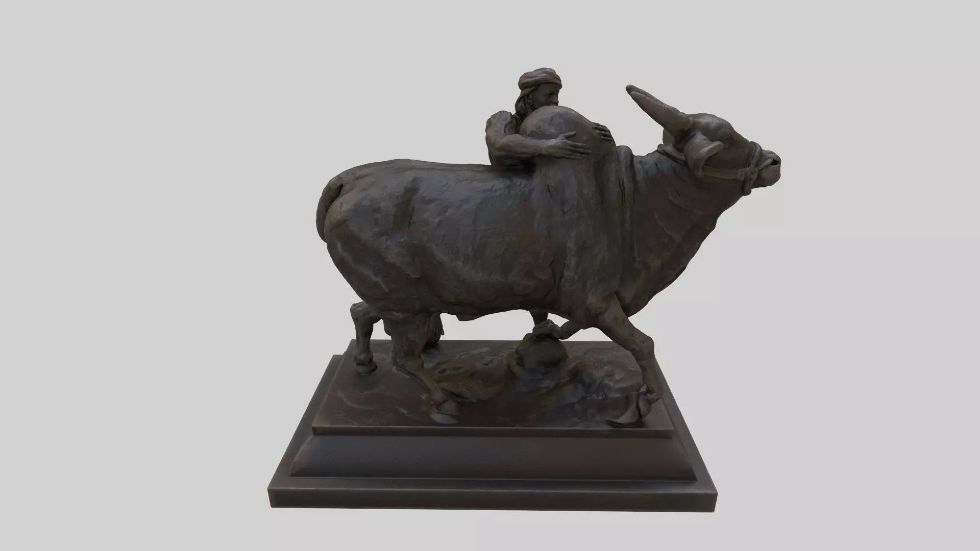 jallikattu sculpture statue 3D model_2
