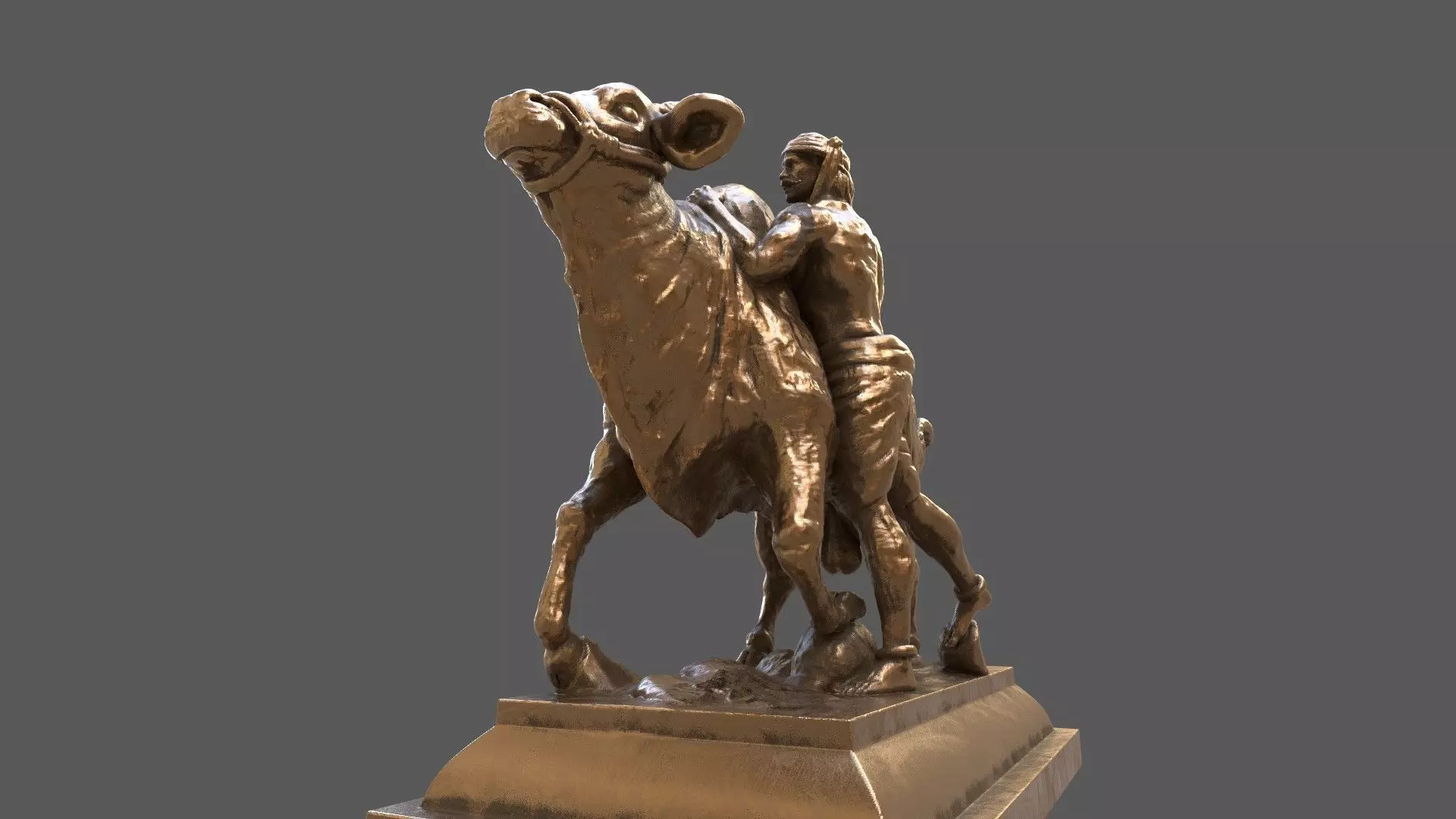 jallikattu sculpture statue 3D model_1