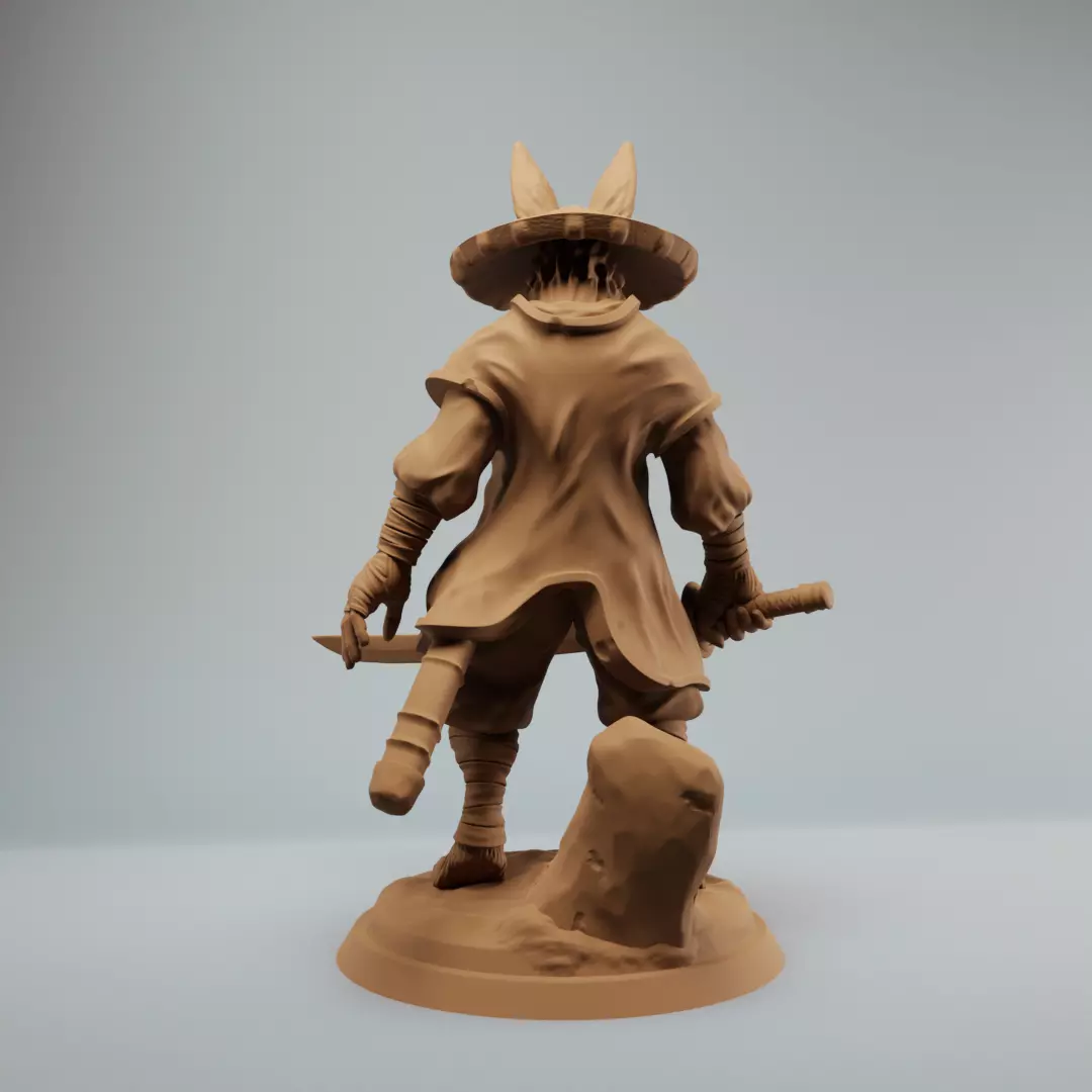 Harengon Samurai Rabbit Folk Samurai 3D print model_3