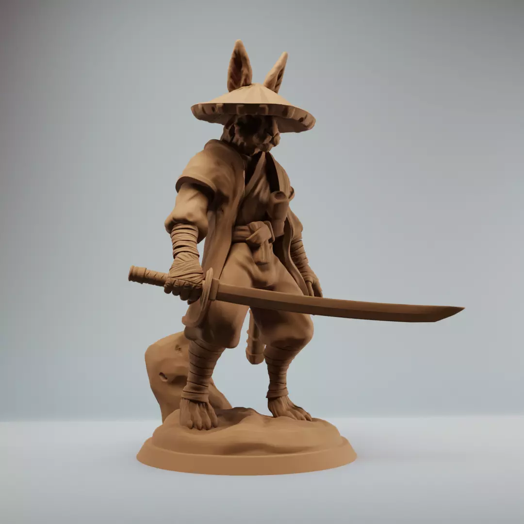 Harengon Samurai Rabbit Folk Samurai 3D print model_1