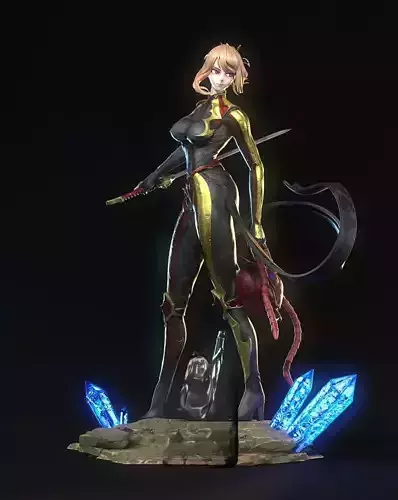 Cha Hae In  Solo Leveling 3D Print Model Split STL Figure