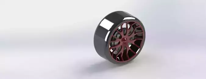 Porsche wheel and Brake Disc and Caliper Real Scale 3D Printable