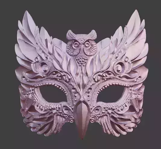 Obsidian Masquerade Mask Owl of Wisdom 3D print model Obsidian Masquerade Mask Owl of Wisdom 3D print model