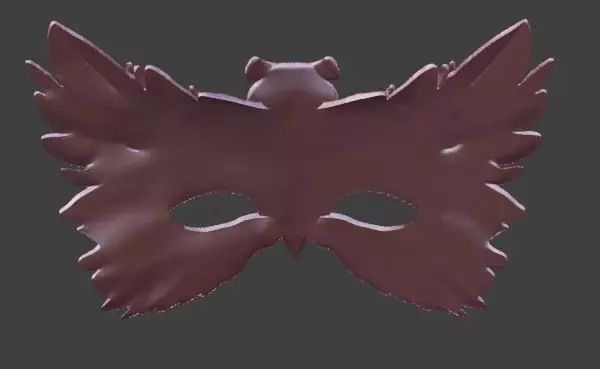 Obsidian Masquerade Mask Owl of Wisdom 3D print model_2