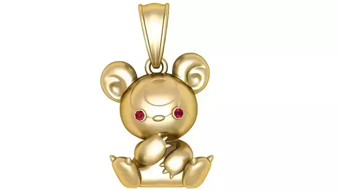 gold teddy bear pendant