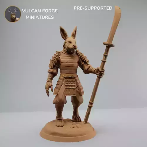 Harengon Samurai Warrior Harengon Samurai with Naginata