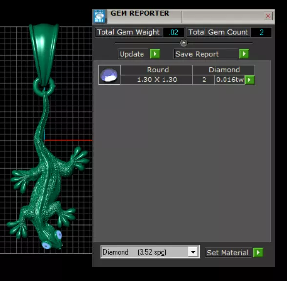 gold lizard pendant 3D print model_5