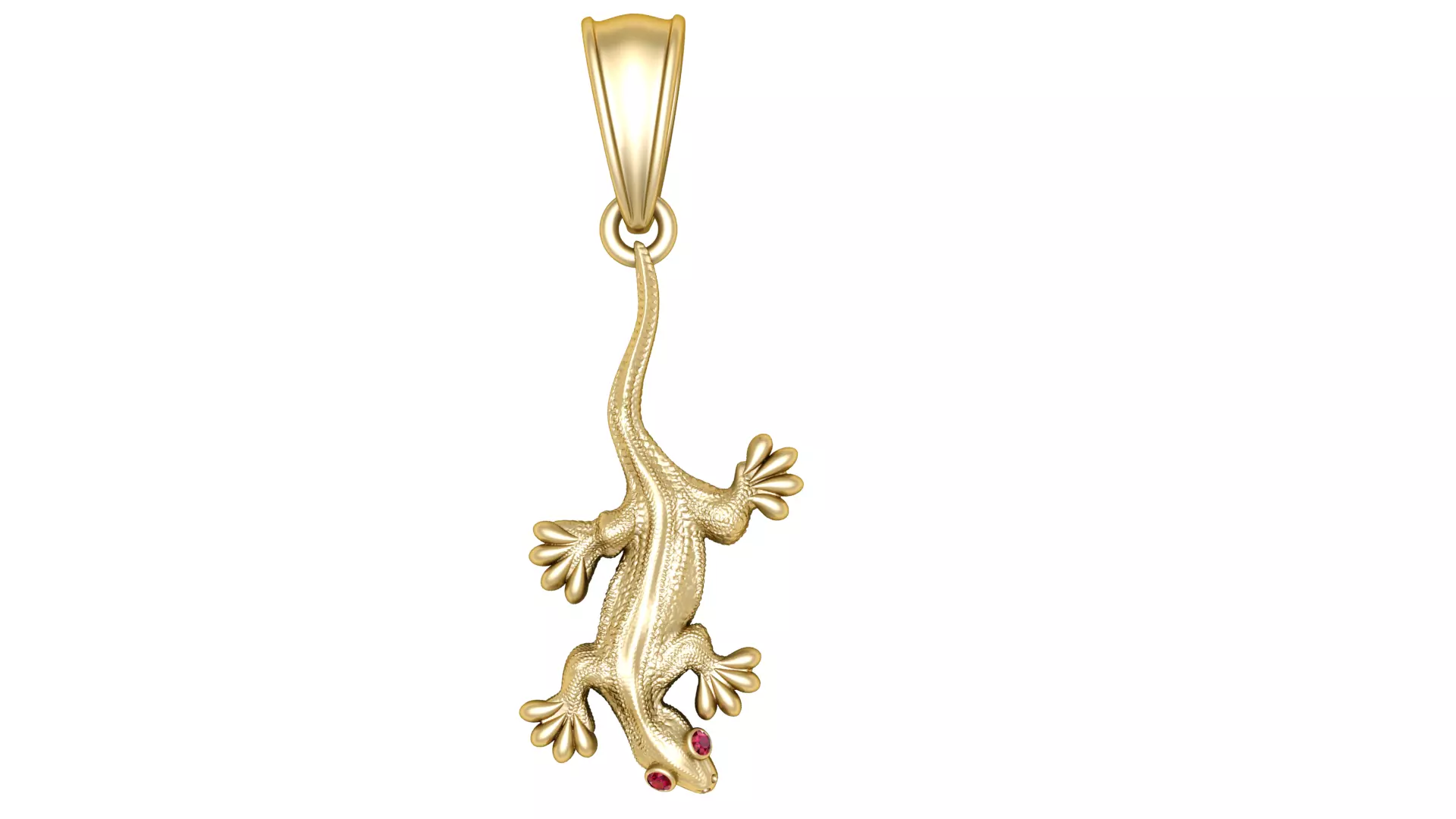 gold lizard pendant 3D print model_0
