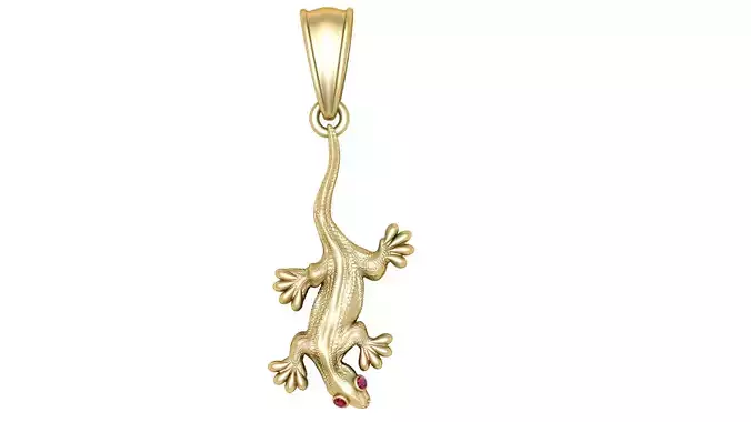 gold lizard pendant