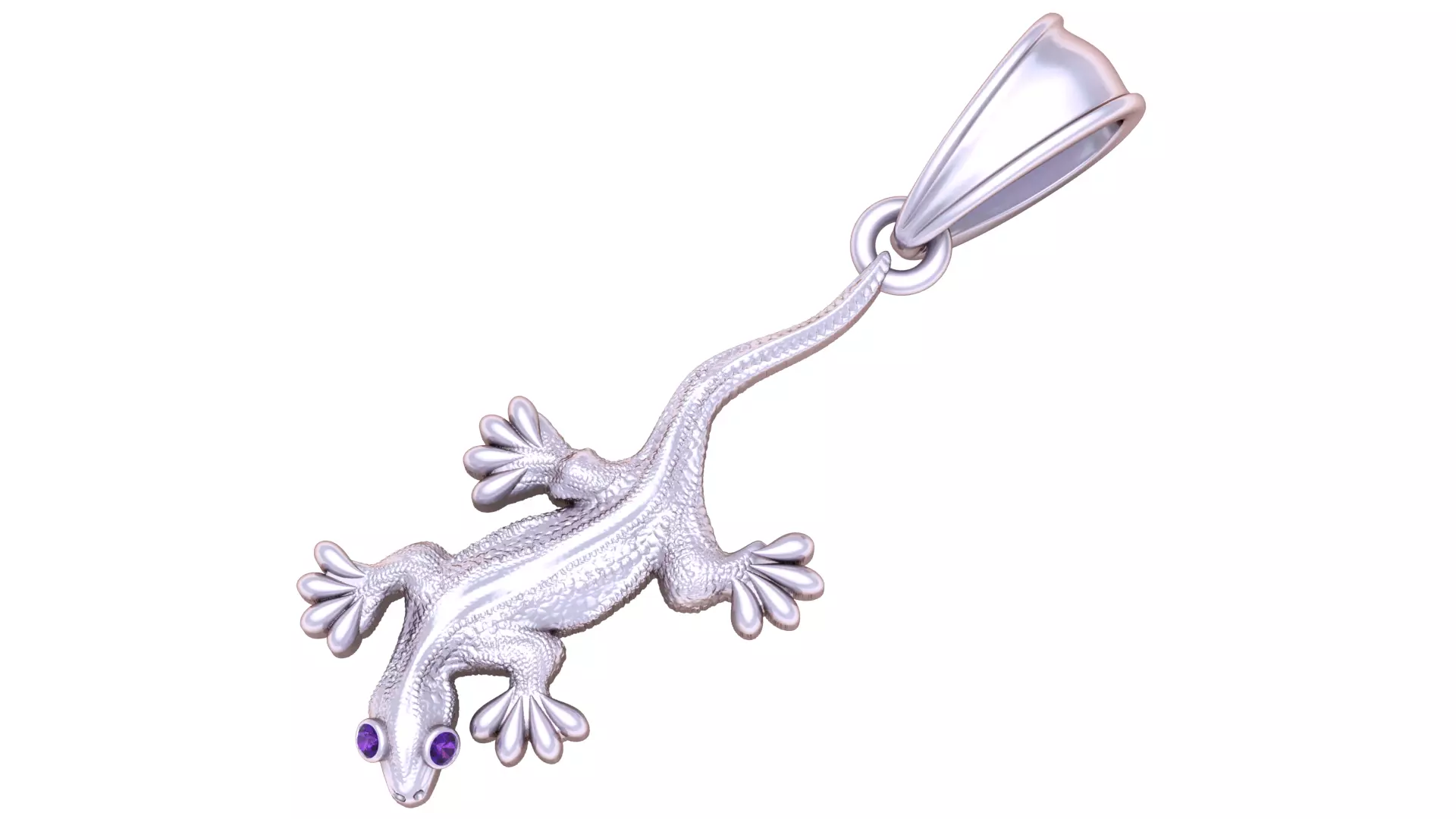 gold lizard pendant 3D print model_2