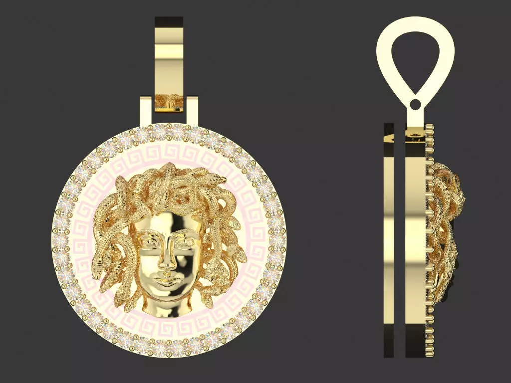 Medusa with Diamond Round 3D print model_0