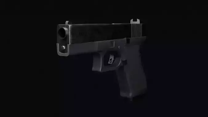 Glock 17 MK2  Game Ready Low Poly Pistol PBR Real Scale