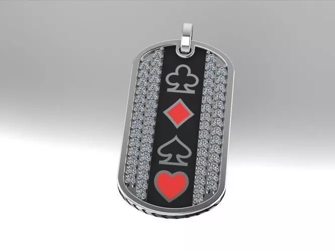 poker pendant  3D print model_1