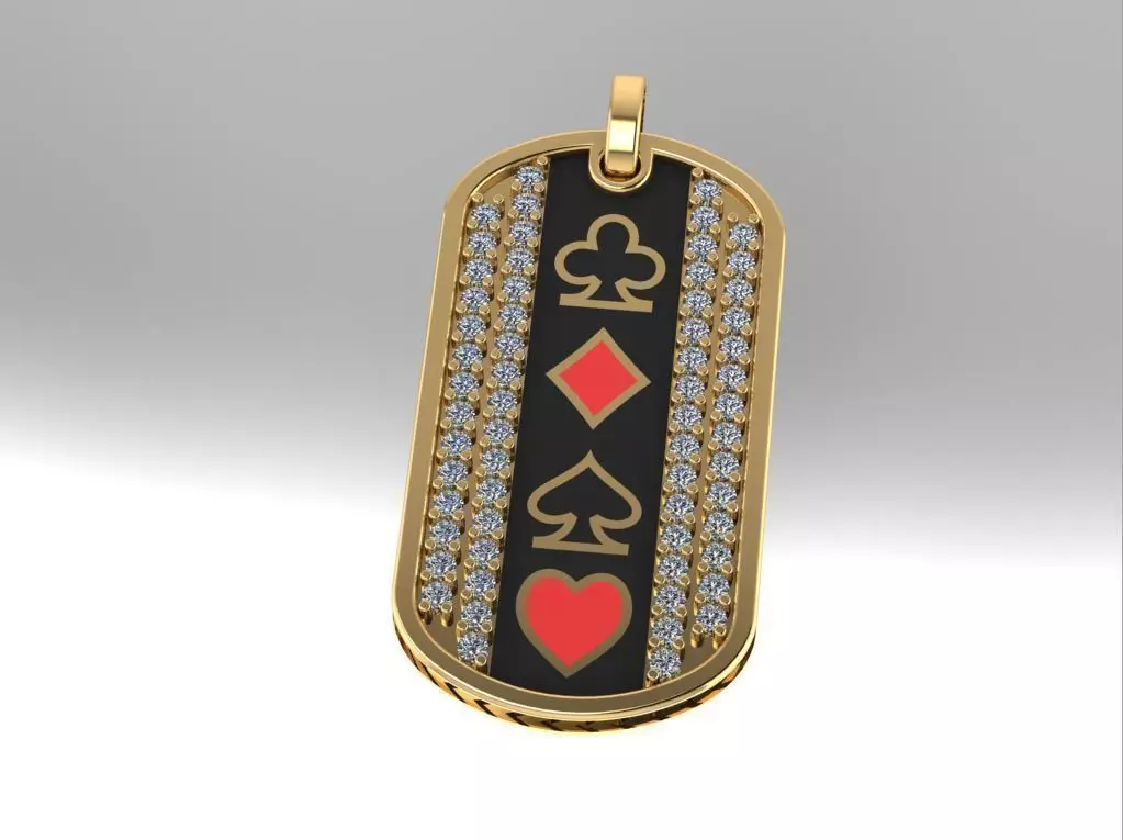poker pendant  3D print model_0