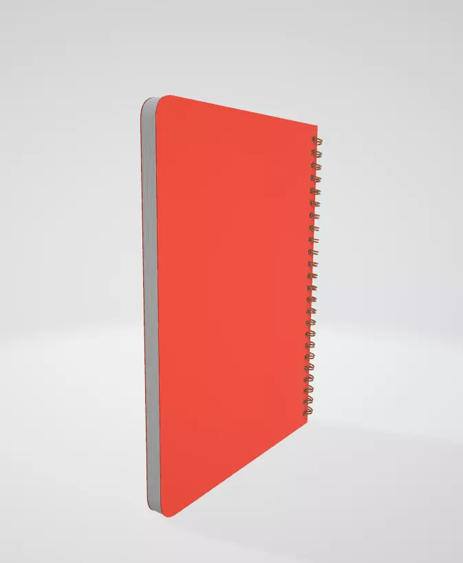 bando Red Rough Draft Mini Spiral Notebook with Saying Low-poly 3D model_6