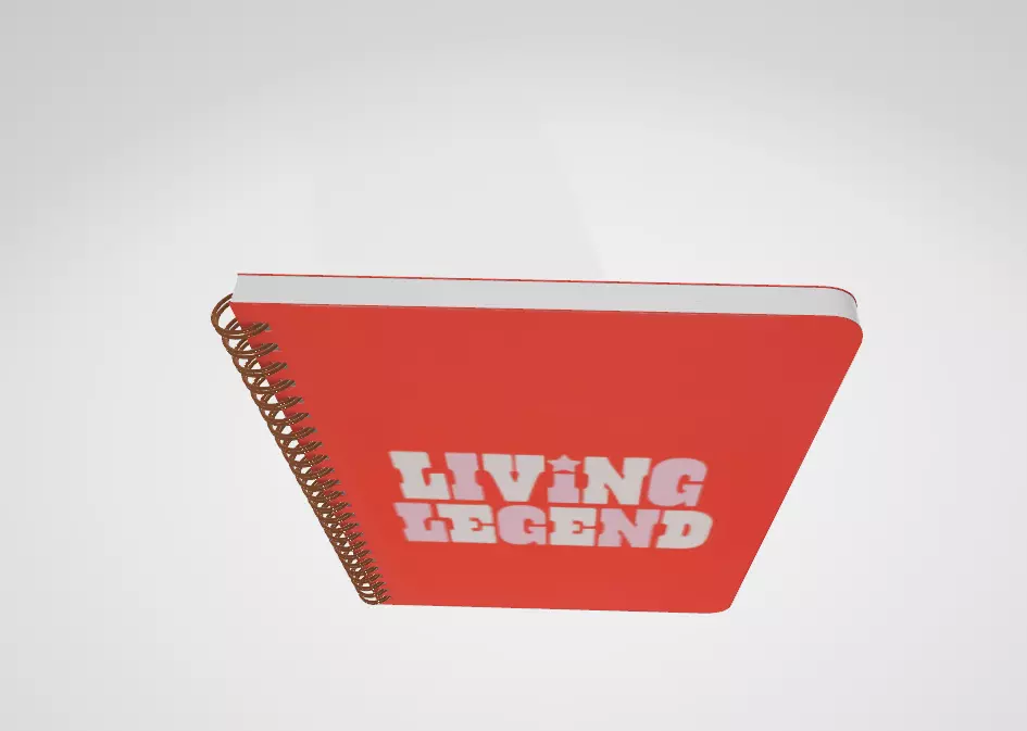 bando Red Rough Draft Mini Spiral Notebook with Saying Low-poly 3D model_9